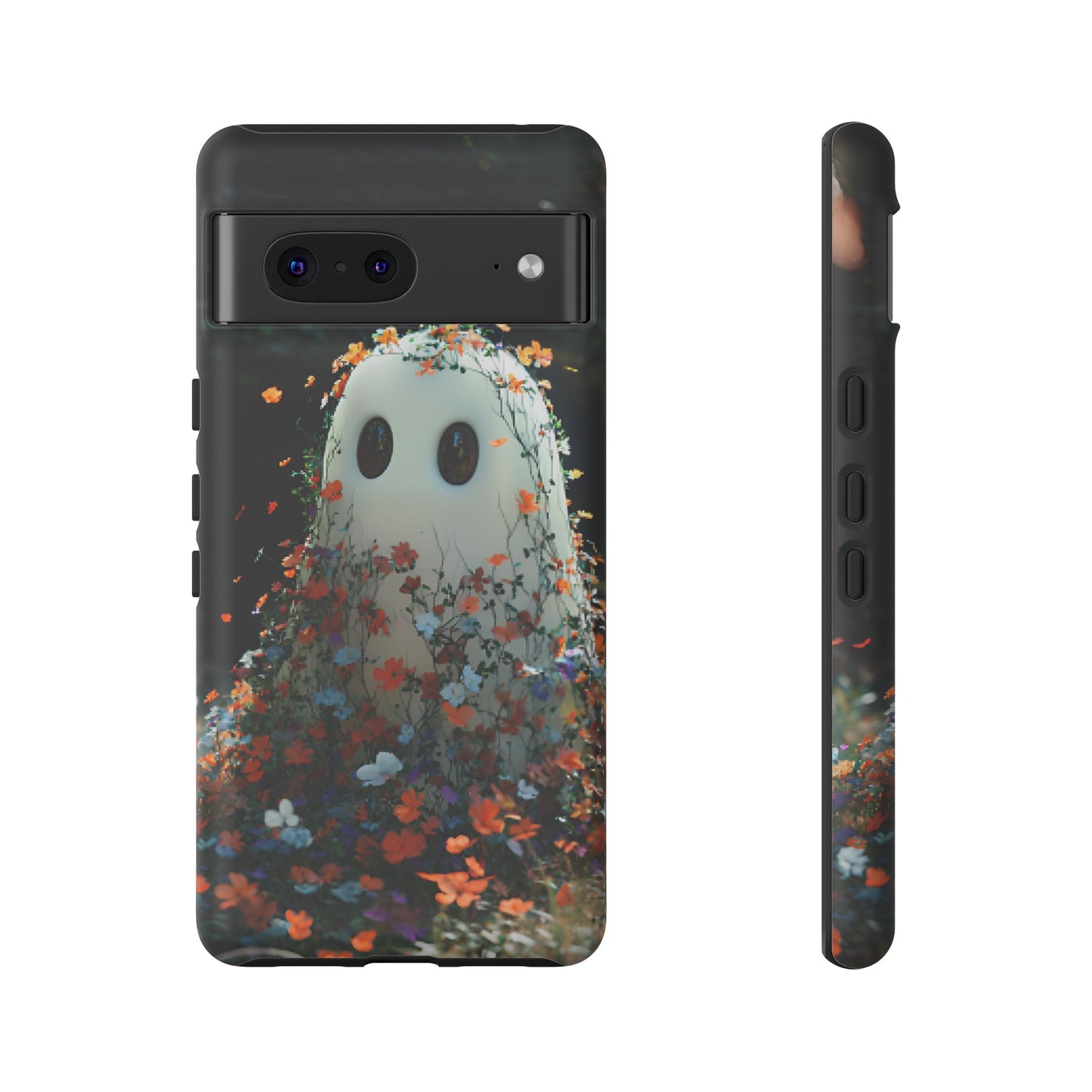 Floral Ghost Phone Case for iPhone 16 15 14 13 12 11, Samsung Galaxy & Google Pixel