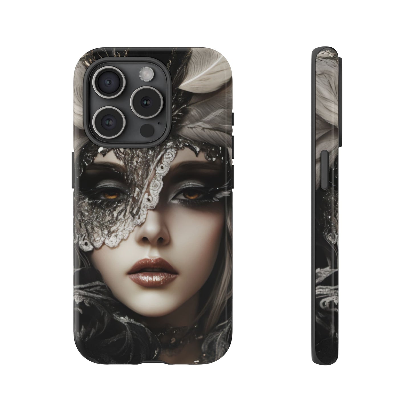 Goth Phone Case with Aesthetic Woman for iPhone 16 15 14 13 12 11, Samsung Galaxy & Google Pixel