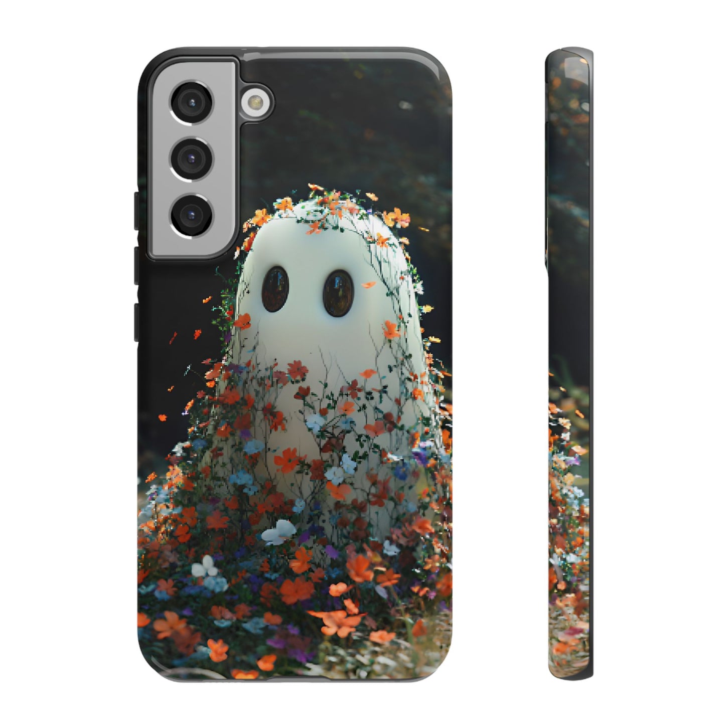 Floral Ghost Phone Case for iPhone 16 15 14 13 12 11, Samsung Galaxy & Google Pixel