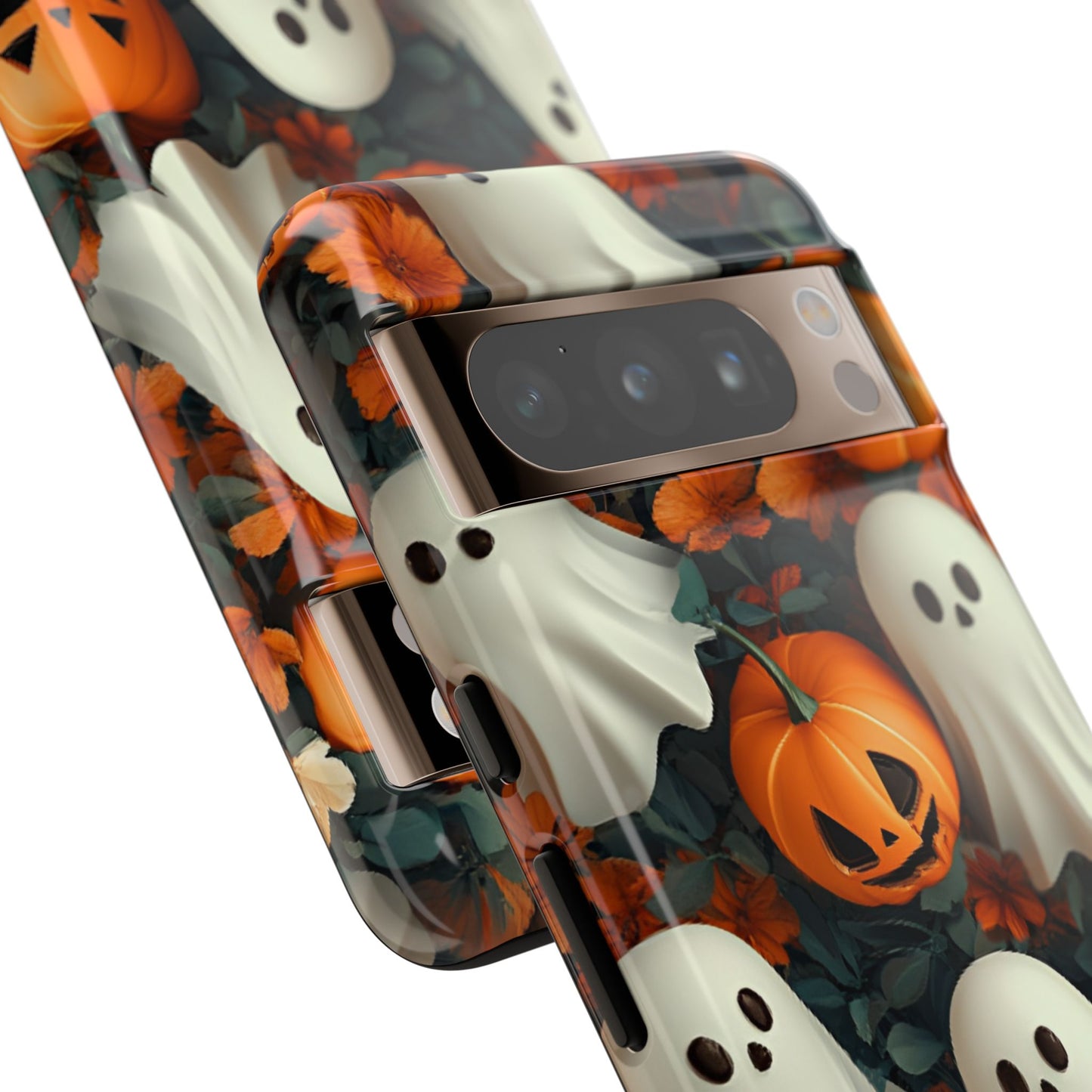 Halloween Ghosts and Pumpkins Phone Case - Spooky and Cute Phone Cases for iPhone 16 15 14 13 12 11, Samsung Galaxy & Google Pixel Phone Covers