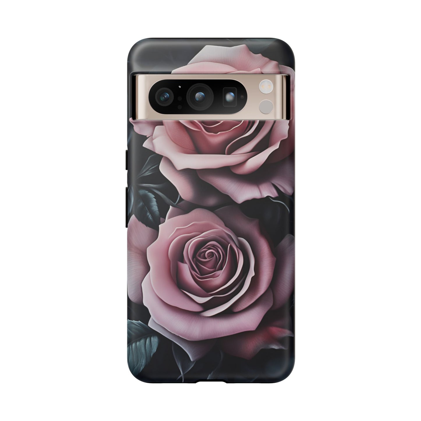 Pastel Goth Roses Phone Case - Gothic Black and Pink Flowers Phone Cases - iPhone 16 15 14 13 12 11, Samsung Galaxy & Google Pixel Phone Covers