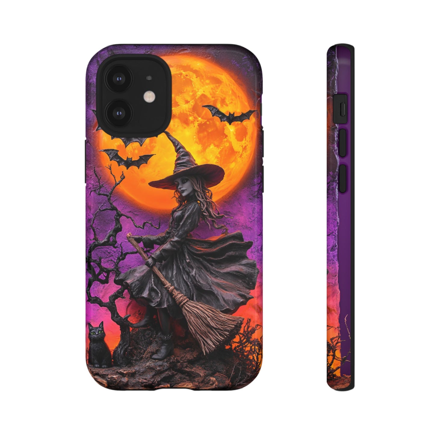 Witch and Bats Phone Case - Witchy Halloween Phone Cases for iPhone 16 15 14 13 12 11, Samsung Galaxy & Google Pixel