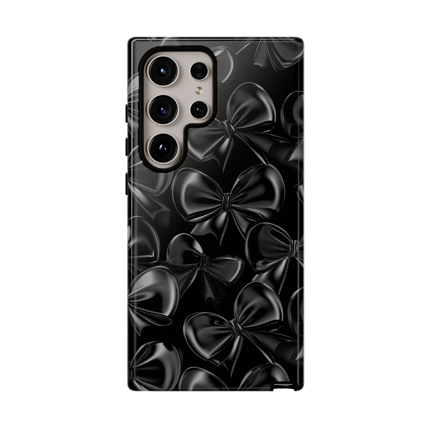 Black Bow Phone Case - Gothic Dark Coquette Phone Cover - iPhone 16 15 14 13 12 11, Samsung Galaxy & Google Pixel Phone Covers