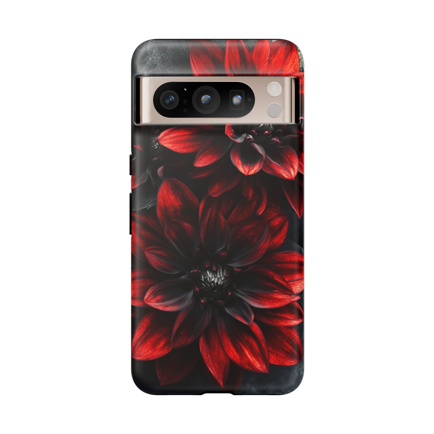 Black and Red Flower Phone Case - Gothic Dark Floral Phone Cases - iPhone 16 15 14 13 12 11, Samsung Galaxy & Google Pixel Phone Covers