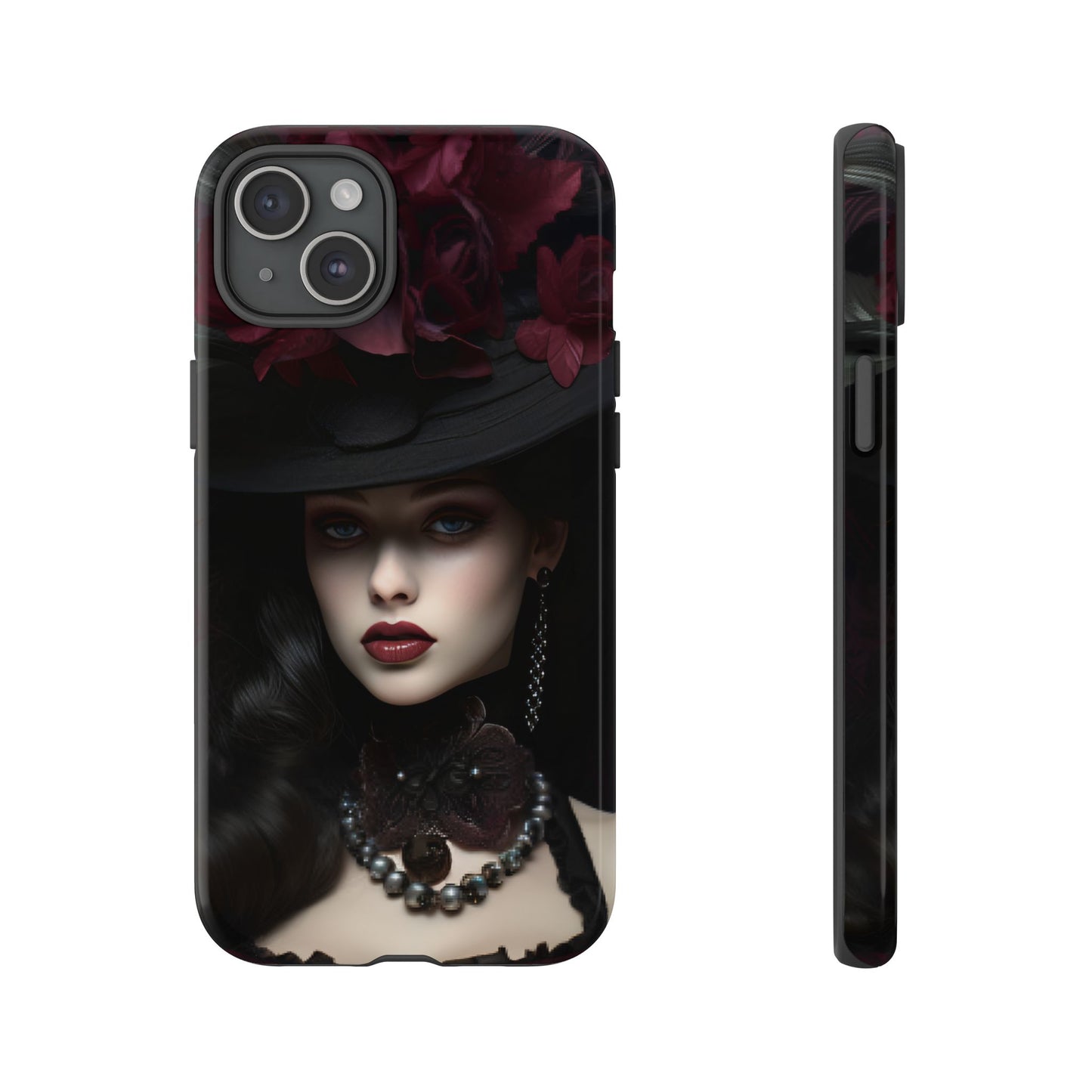 Victorian Goth Phone Case with Vintage Gothic Woman for iPhone 16 15 14 13 12 11, Samsung Galaxy & Google Pixel