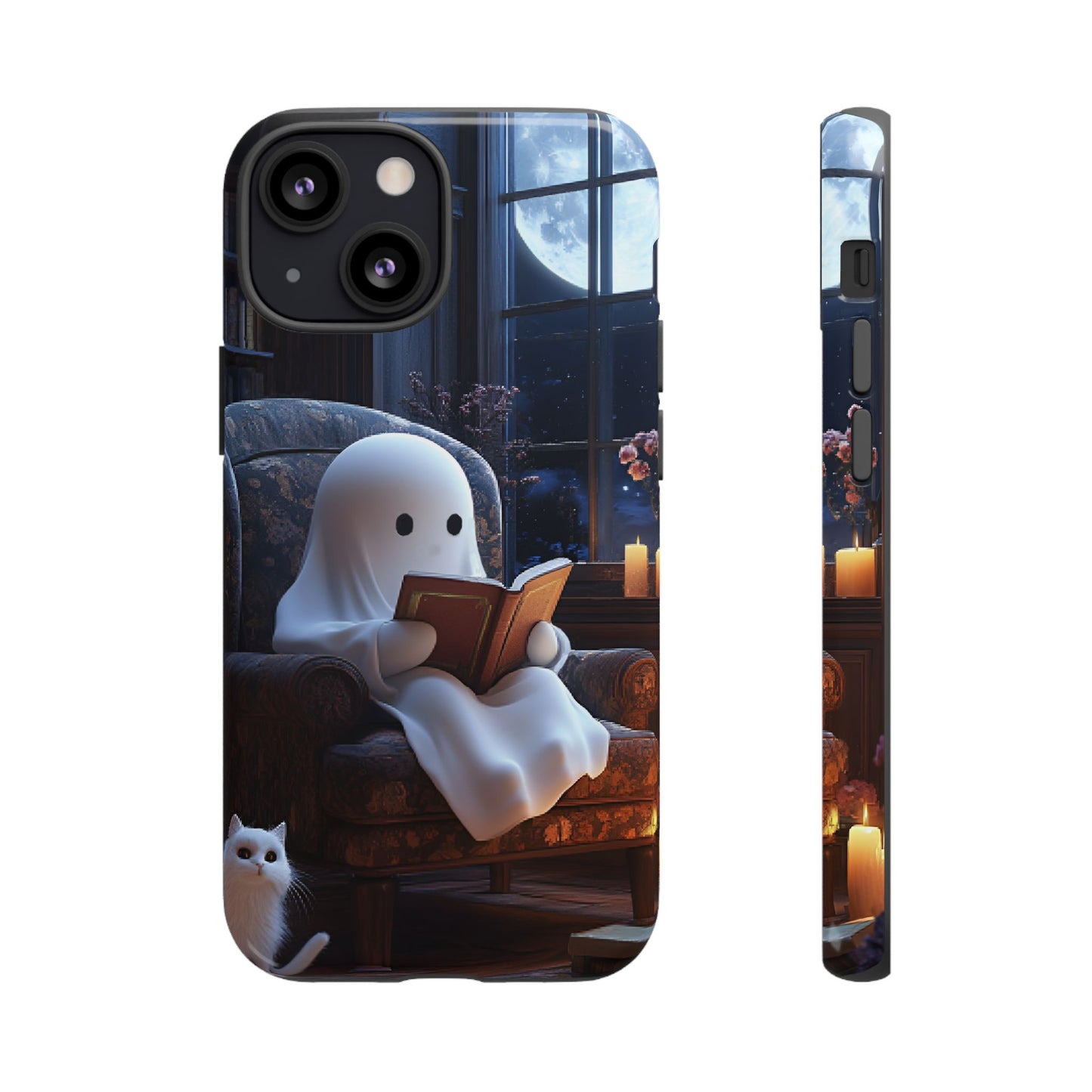 Ghost Reading Book Phone Case - Bookish Halloween Phone Cases for iPhone 16 15 14 13 12 11, Samsung Galaxy & Google Pixel