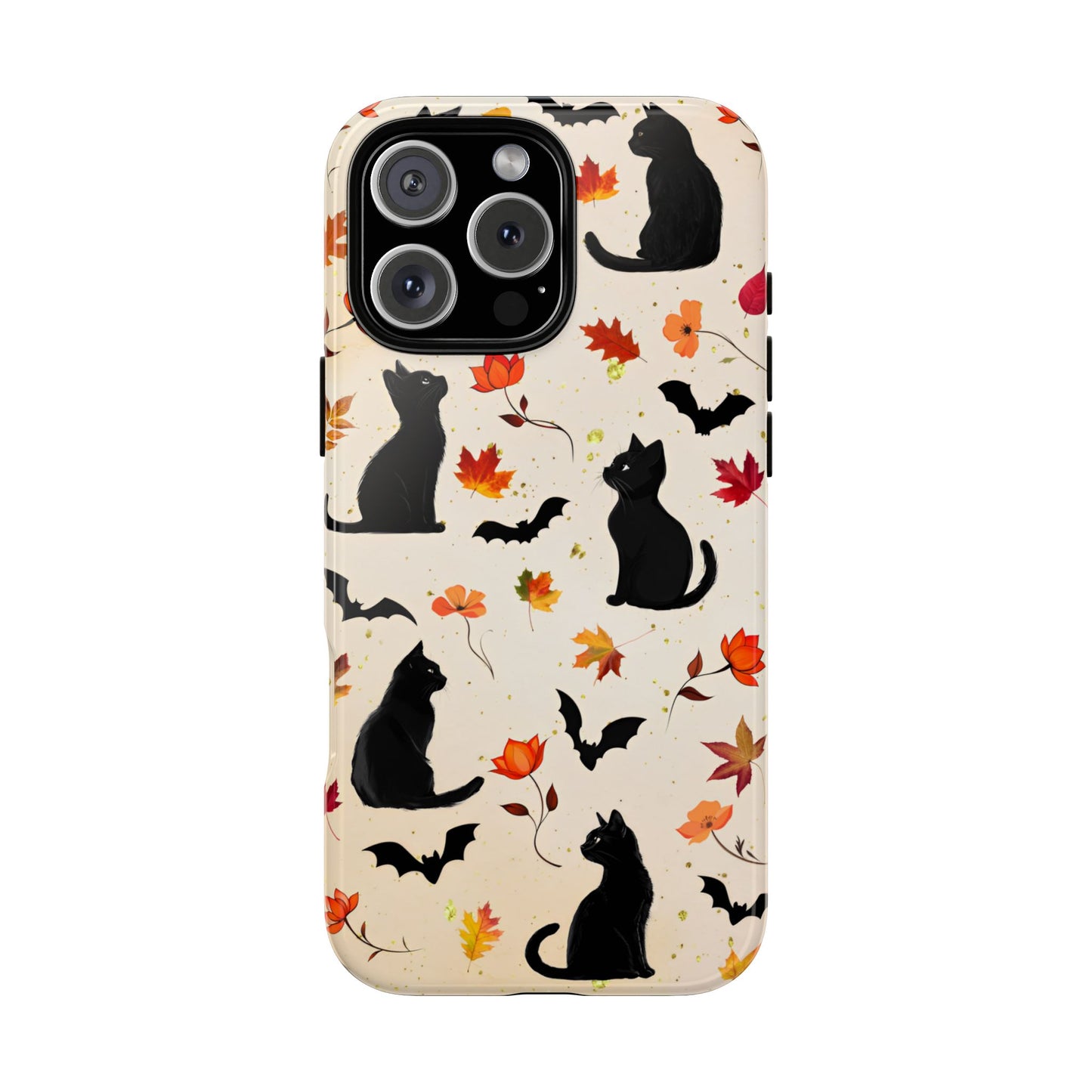 Cute Black Cats Halloween Phone Case - Aesthetic Fall Phone Cases - iPhone 16 15 14 13 12 11, Samsung Galaxy & Google Pixel Phone Covers - Boo and Bewear