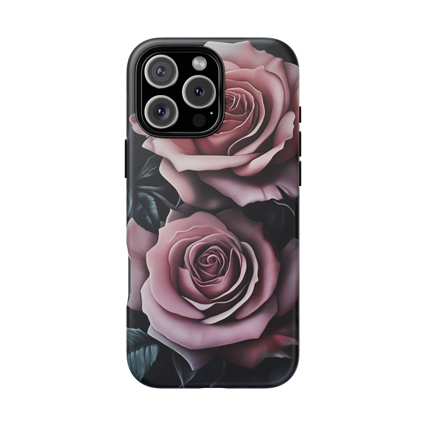 Pastel Goth Roses Phone Case - Gothic Black and Pink Flowers Phone Cases for iPhone 16 15 14 13 12 11, Samsung Galaxy & Google Pixel