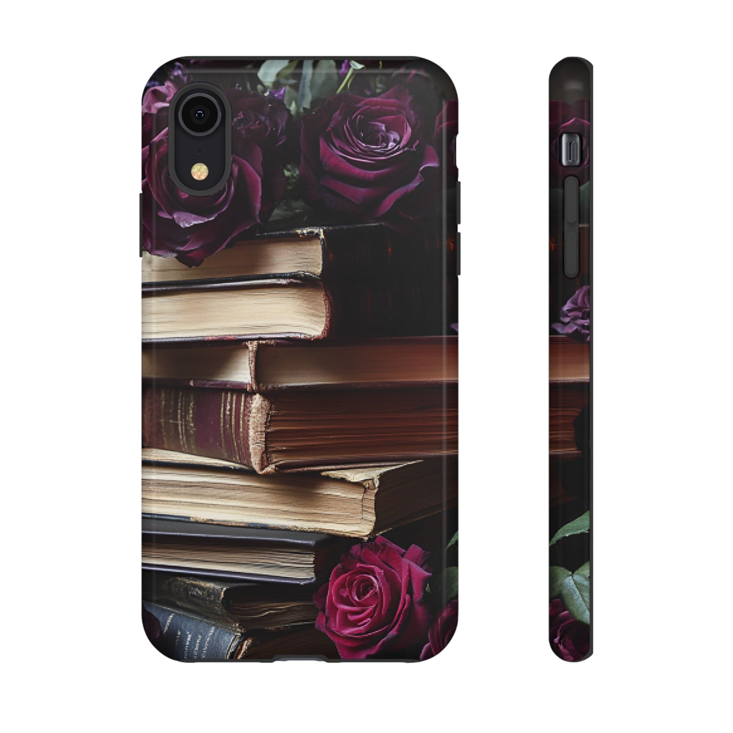 Books and Roses Phone Case - Bookish Dark Academia Phone Cover - iPhone 16 15 14 13 12 11, Samsung Galaxy & Google Pixel Phone Covers - Boo and Bewear