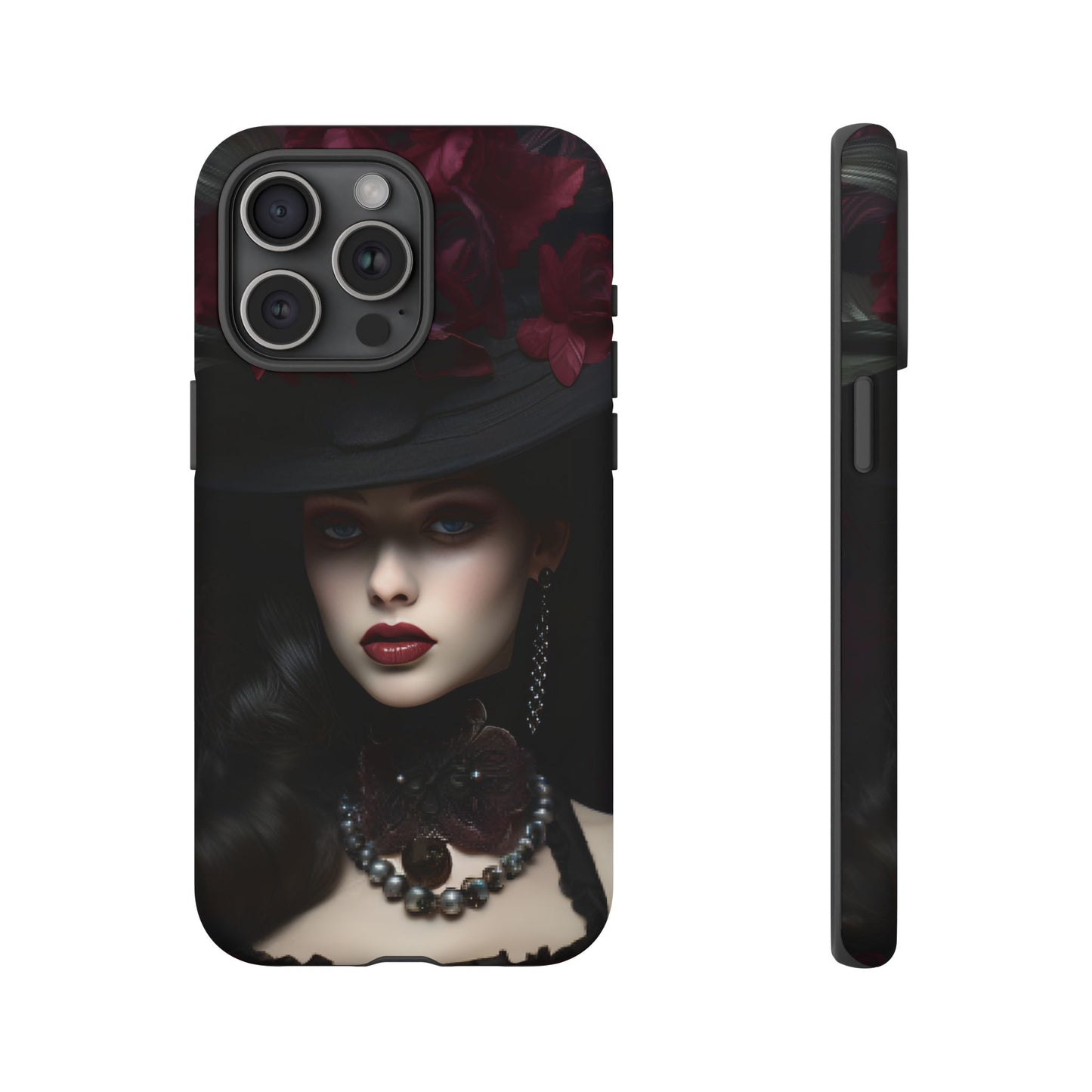 Victorian Goth Phone Case with Vintage Gothic Woman - iPhone 16 15 14 13 12 11, Samsung Galaxy & Google Pixel Phone Covers