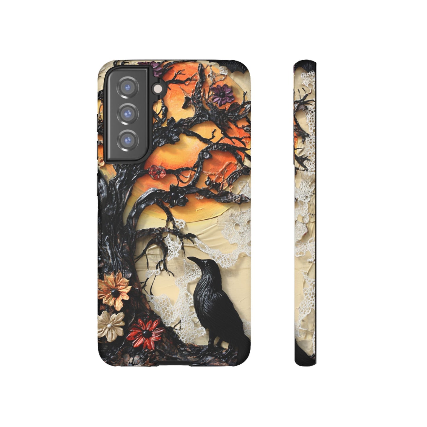 Gothic Raven Phone Case - Fantasy Goth Phone Cases for iPhone 16 15 14 13 12 11, Samsung Galaxy & Google Pixel