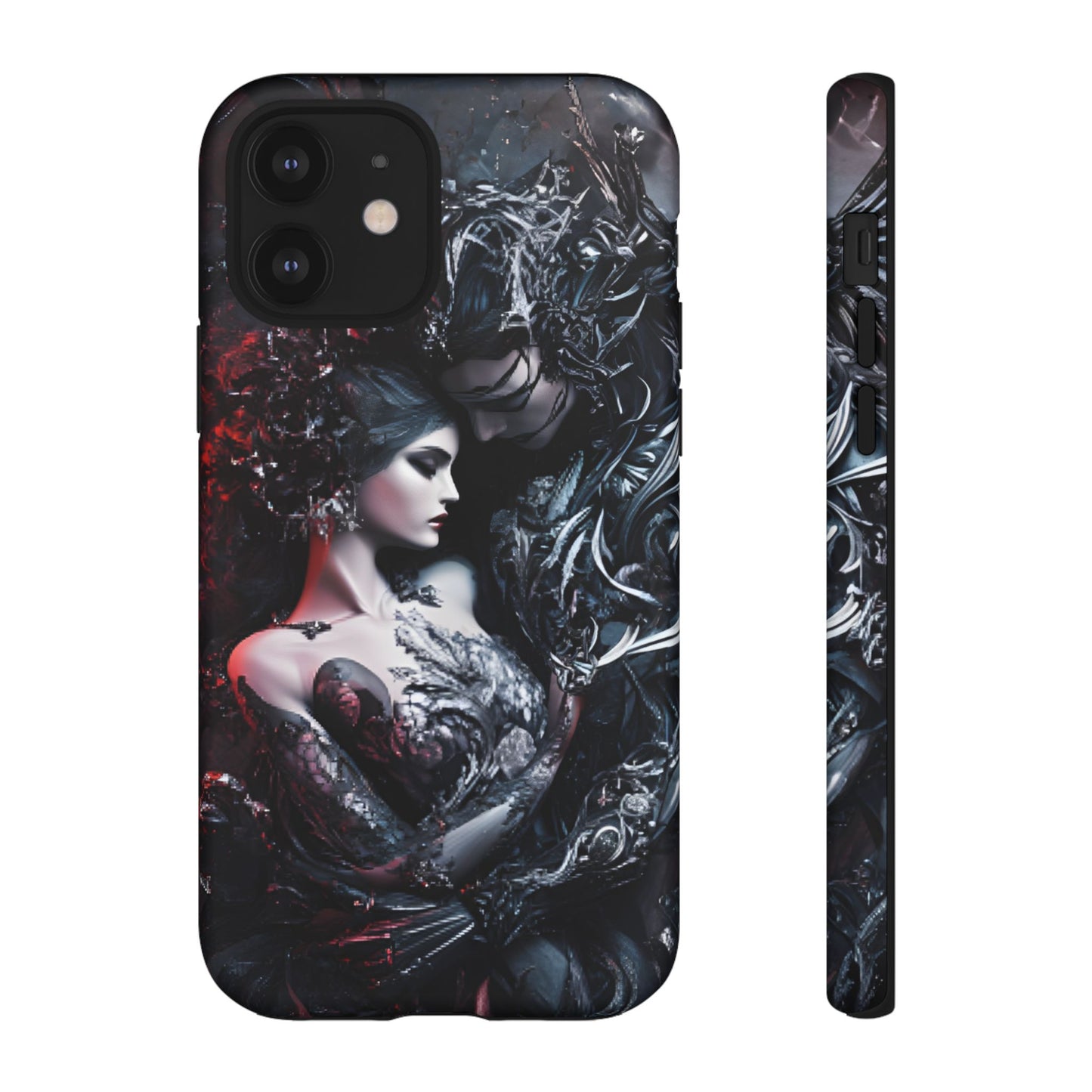 Gothic Couple Phone Case - Victorian Goth Valentine's Day Phone Cases for iPhone 16 15 14 13 12 11, Samsung Galaxy & Google Pixel