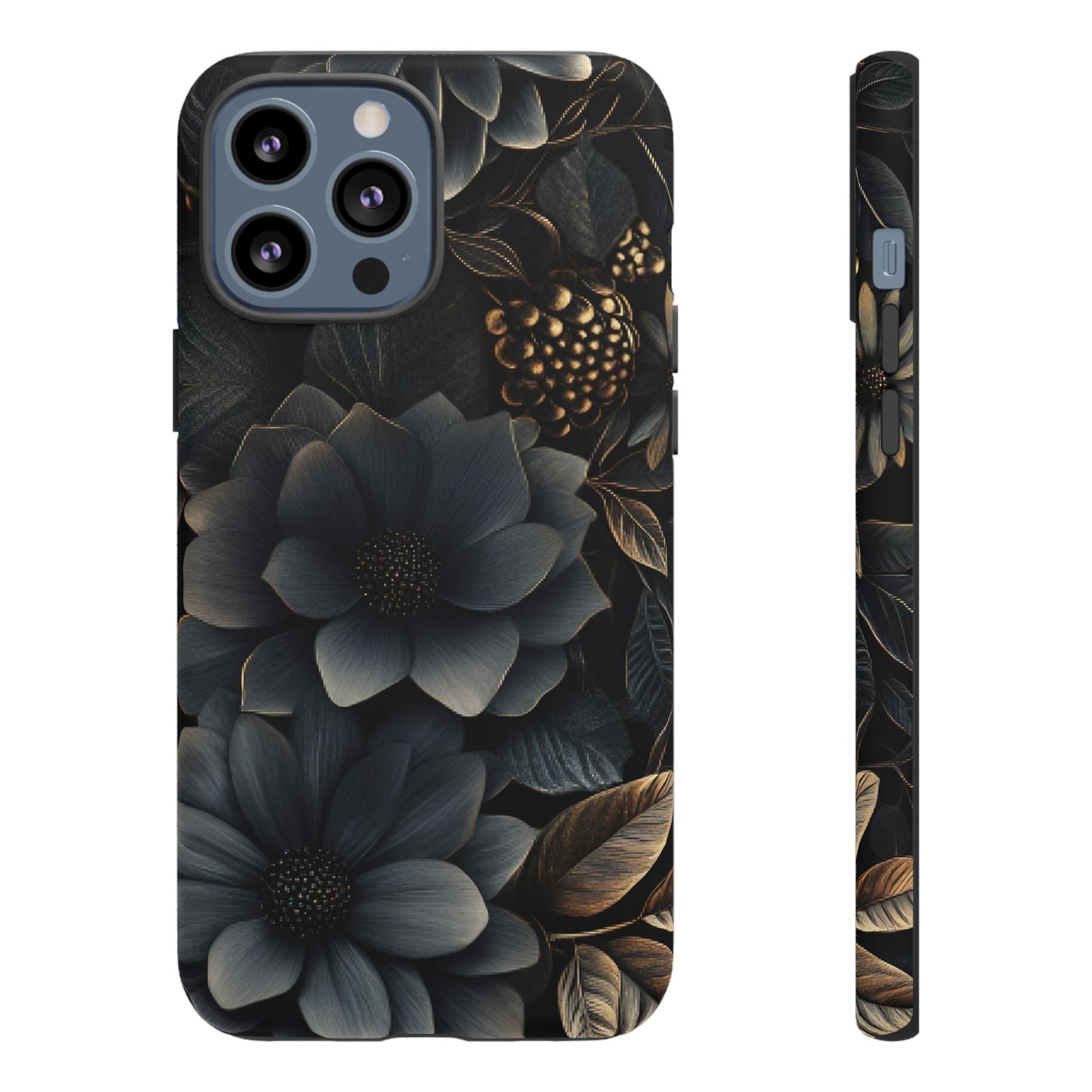 Dark Flower Phone Case for iPhone 16 15 14 13 12 11, Samsung Galaxy & Google Pixel