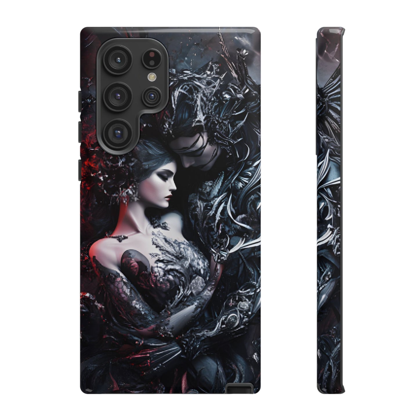 Gothic Couple Phone Case - Victorian Goth Valentine's Day Phone Cases for iPhone 16 15 14 13 12 11, Samsung Galaxy & Google Pixel