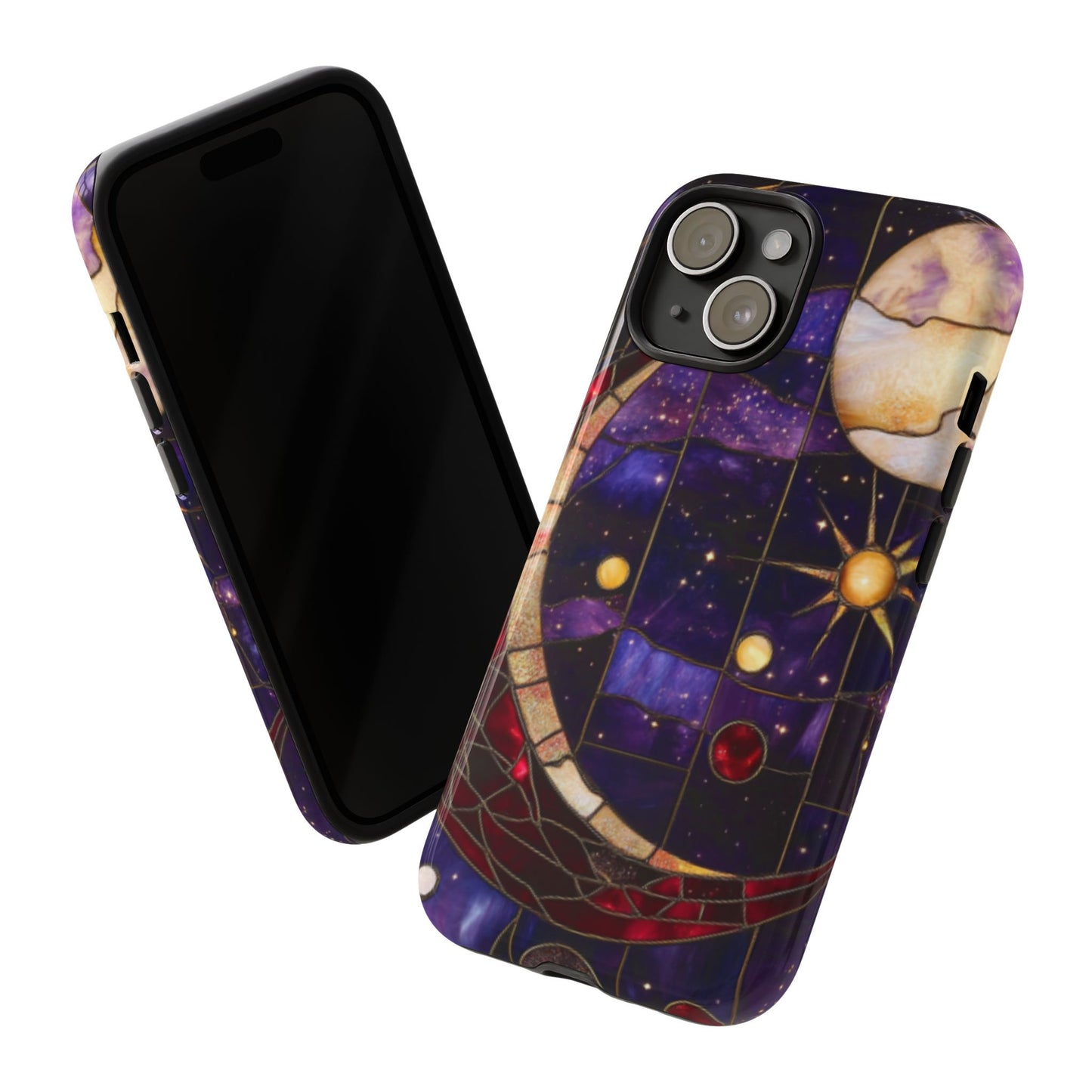 Celestial Stained Glass Phone Case - iPhone 16 15 14 13 12 11, Samsung Galaxy & Google Pixel Phone Covers