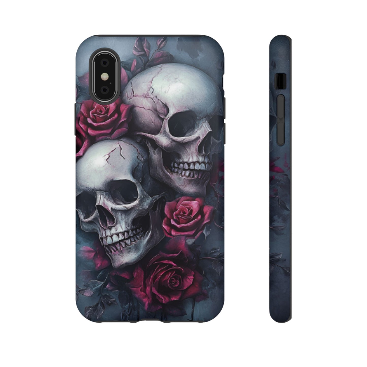 Skulls and Roses Phone Case - Gothic Dark Romance Phone Cases - iPhone 16 15 14 13 12 11, Samsung Galaxy & Google Pixel Phone Covers - Boo and Bewear