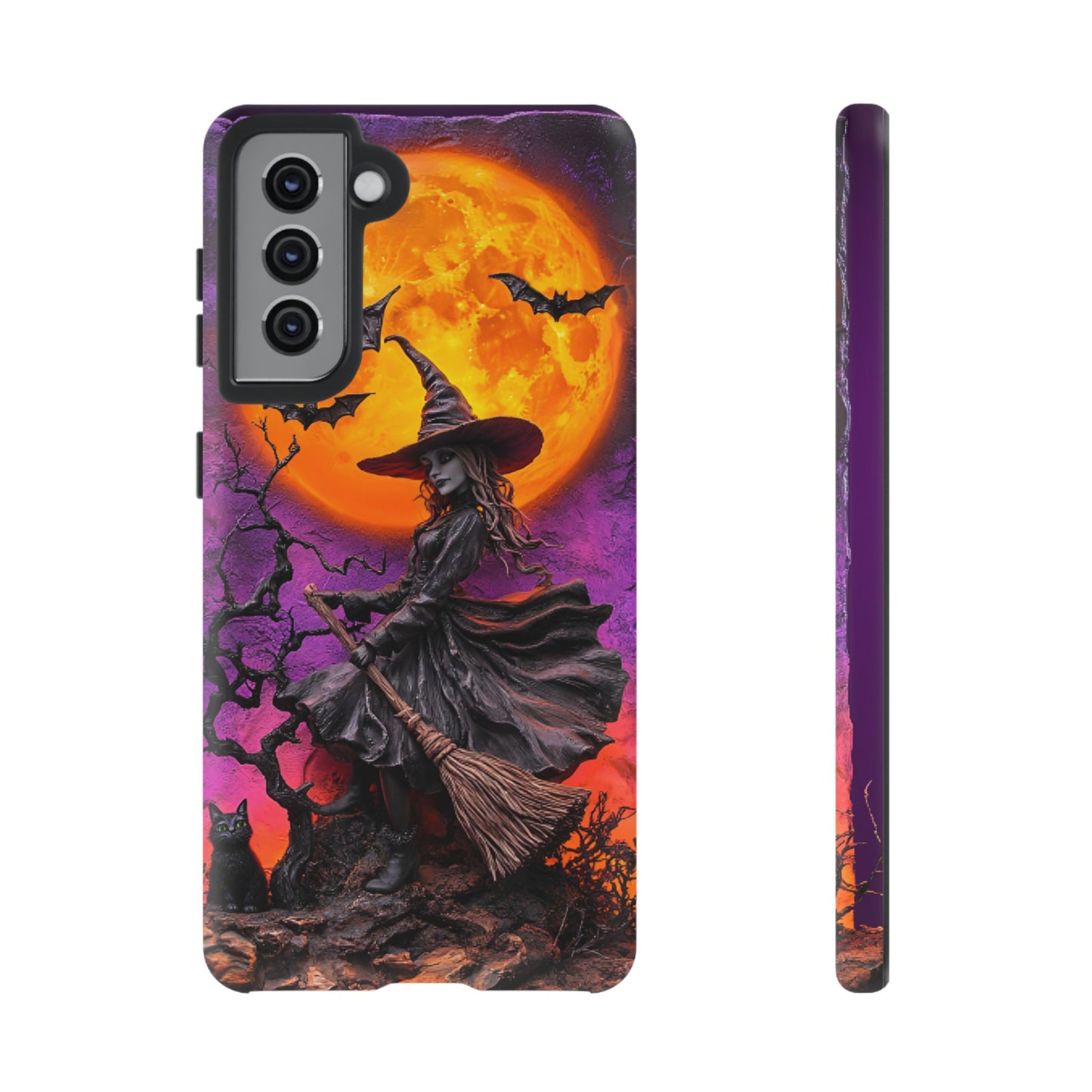 Witch and Bats Phone Case - Witchy Halloween Phone Cases - iPhone 16 15 14 13 12 11, Samsung Galaxy & Google Pixel Phone Covers