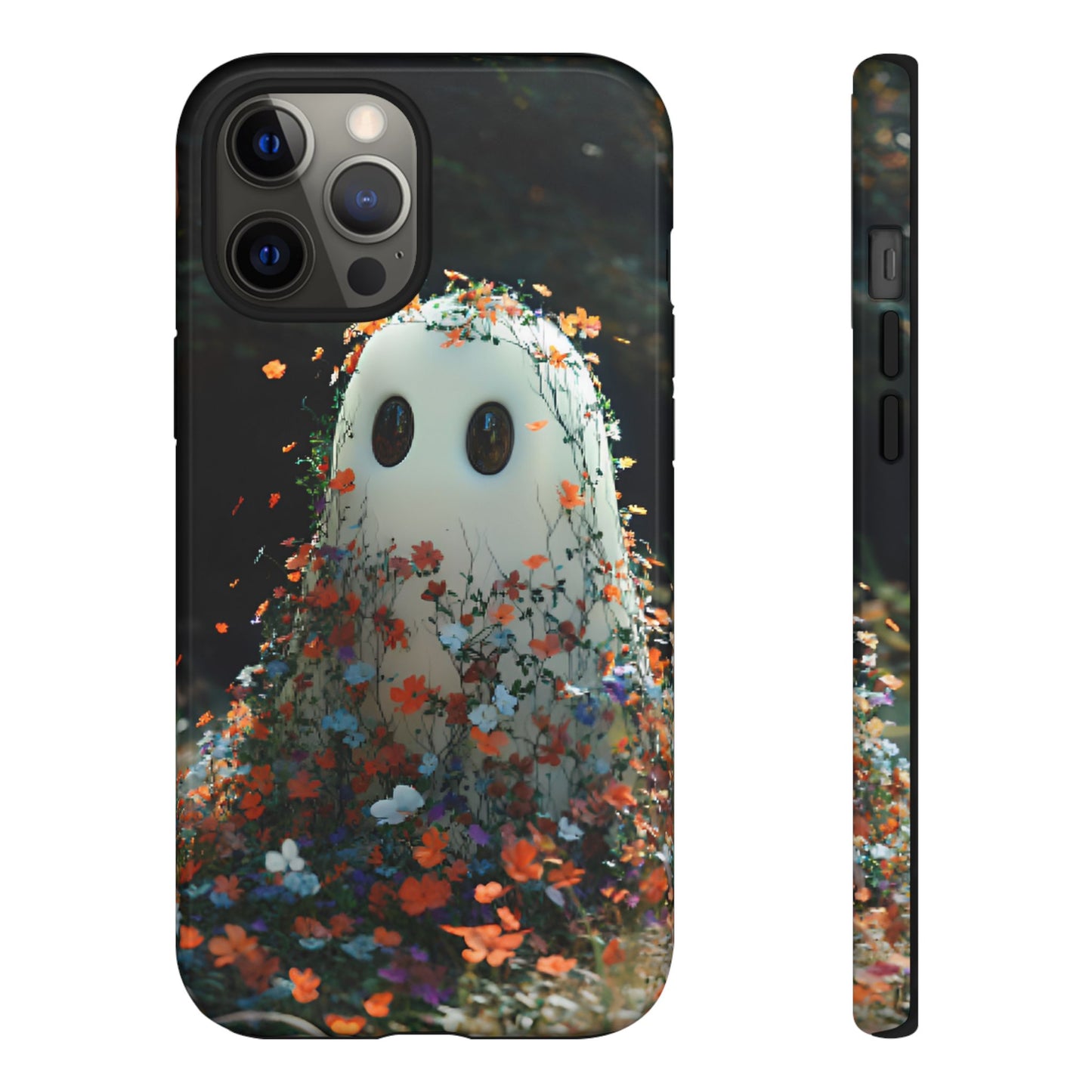 Floral Ghost Phone Case for iPhone 16 15 14 13 12 11, Samsung Galaxy & Google Pixel