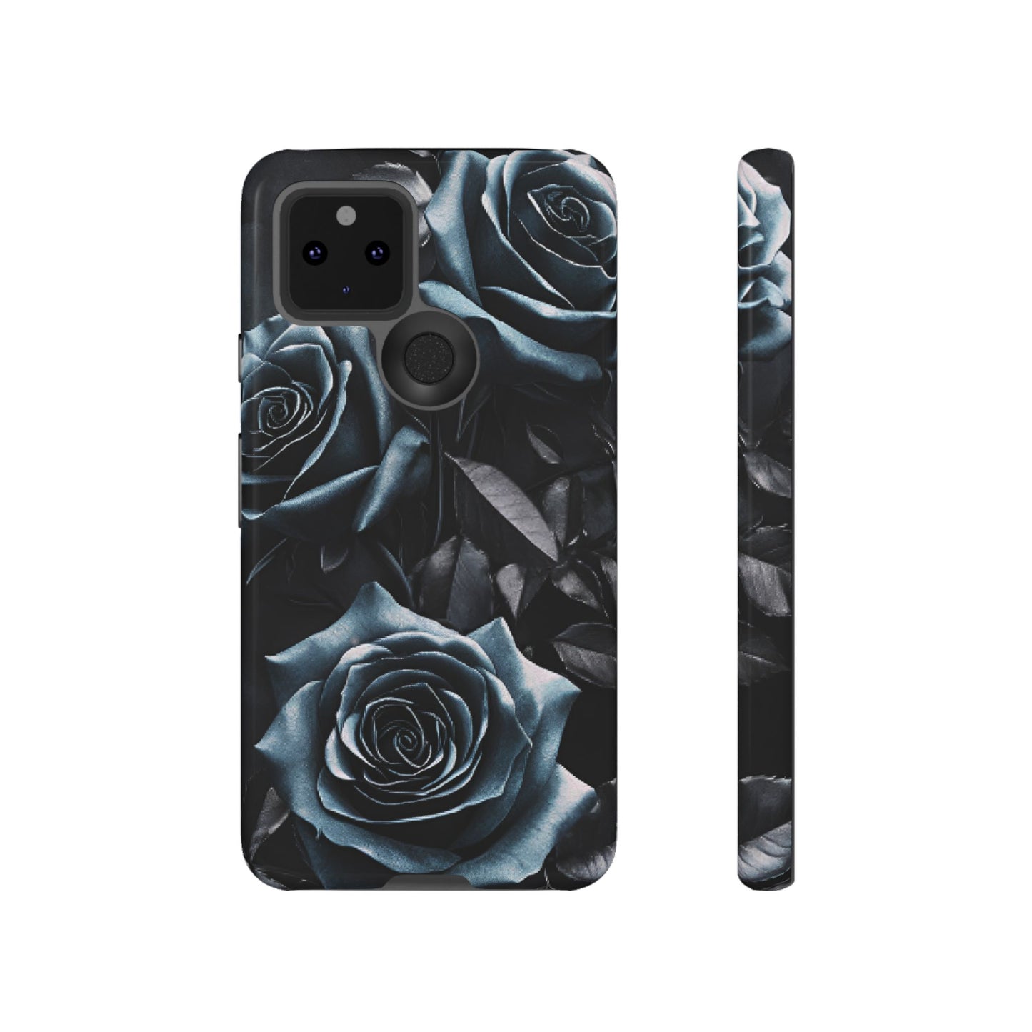 Black and Blue Roses Phone Case - Dark and Moody Gothic Flower Phone Cases - iPhone 16 15 14 13 12 11, Samsung Galaxy & Google Pixel Phone Covers