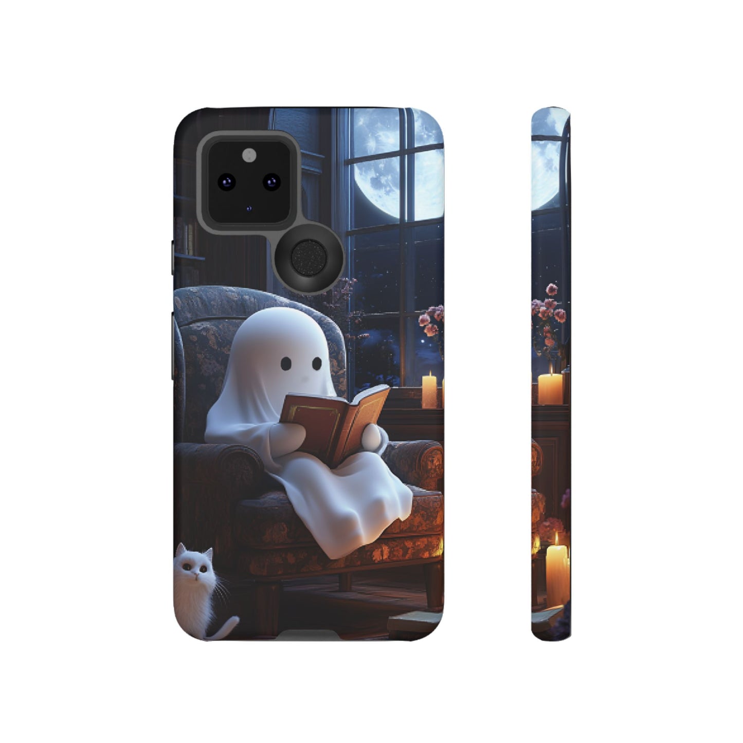 Ghost Reading Book Phone Case - Bookish Halloween Phone Cases for iPhone 16 15 14 13 12 11, Samsung Galaxy & Google Pixel