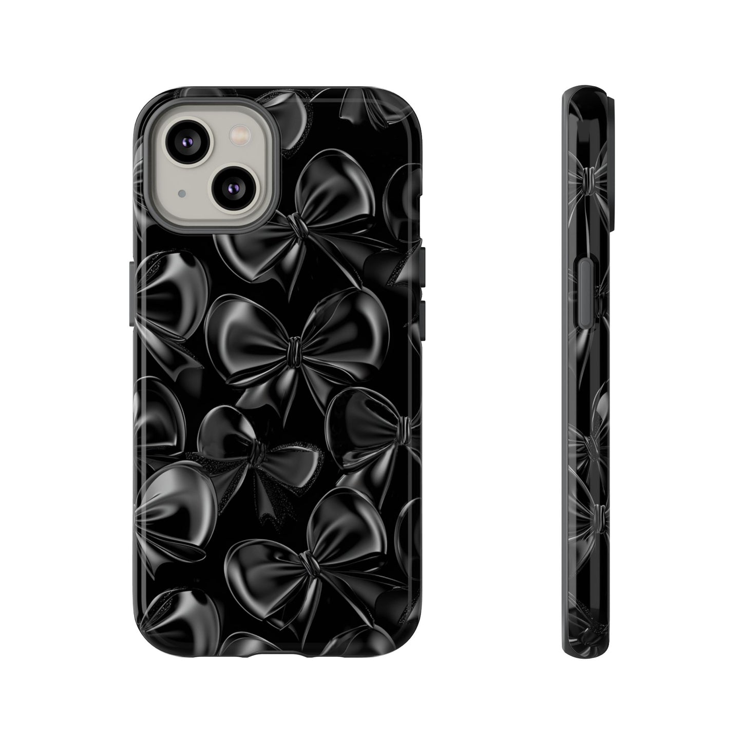 Black Bow Phone Case - Gothic Dark Coquette Phone Cover - iPhone 16 15 14 13 12 11, Samsung Galaxy & Google Pixel Phone Covers