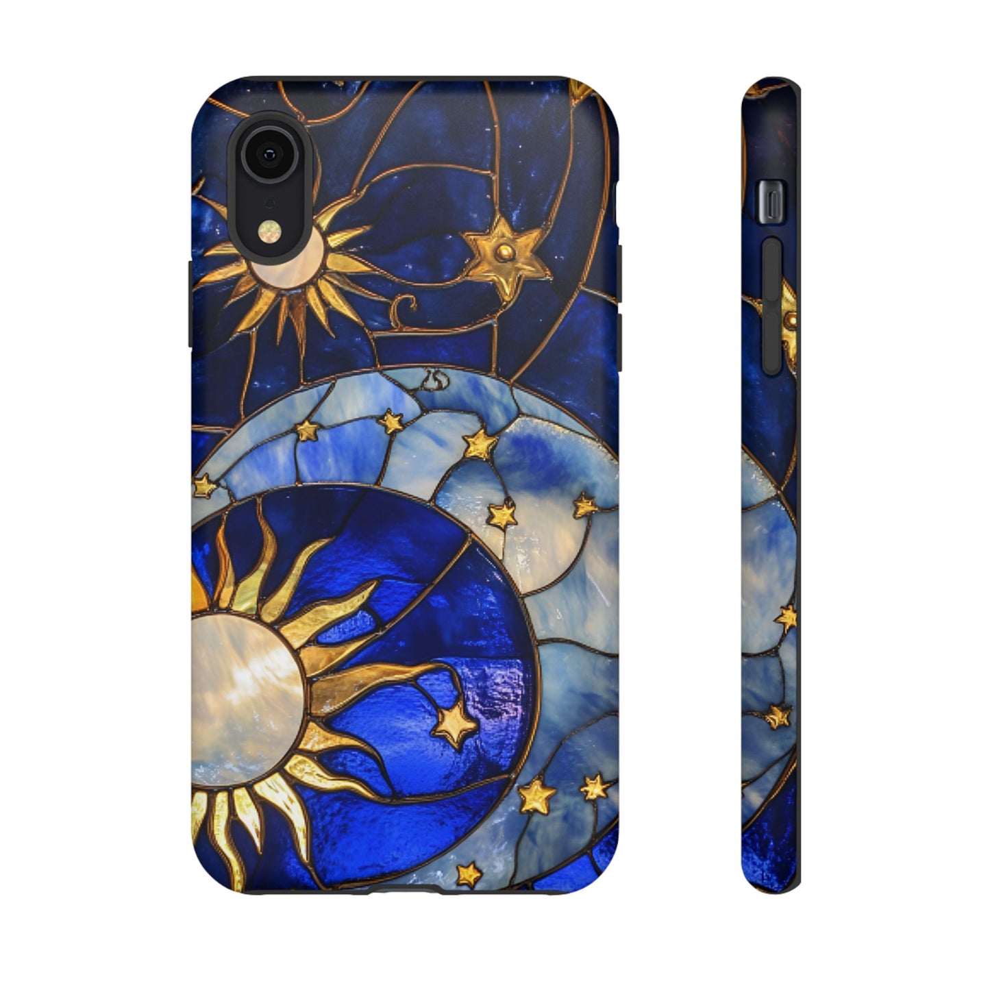 Moon and Sun Stained Glass Phone Case - iPhone 16 15 14 13 12 11, Samsung Galaxy & Google Pixel Phone Covers - Boo and Bewear