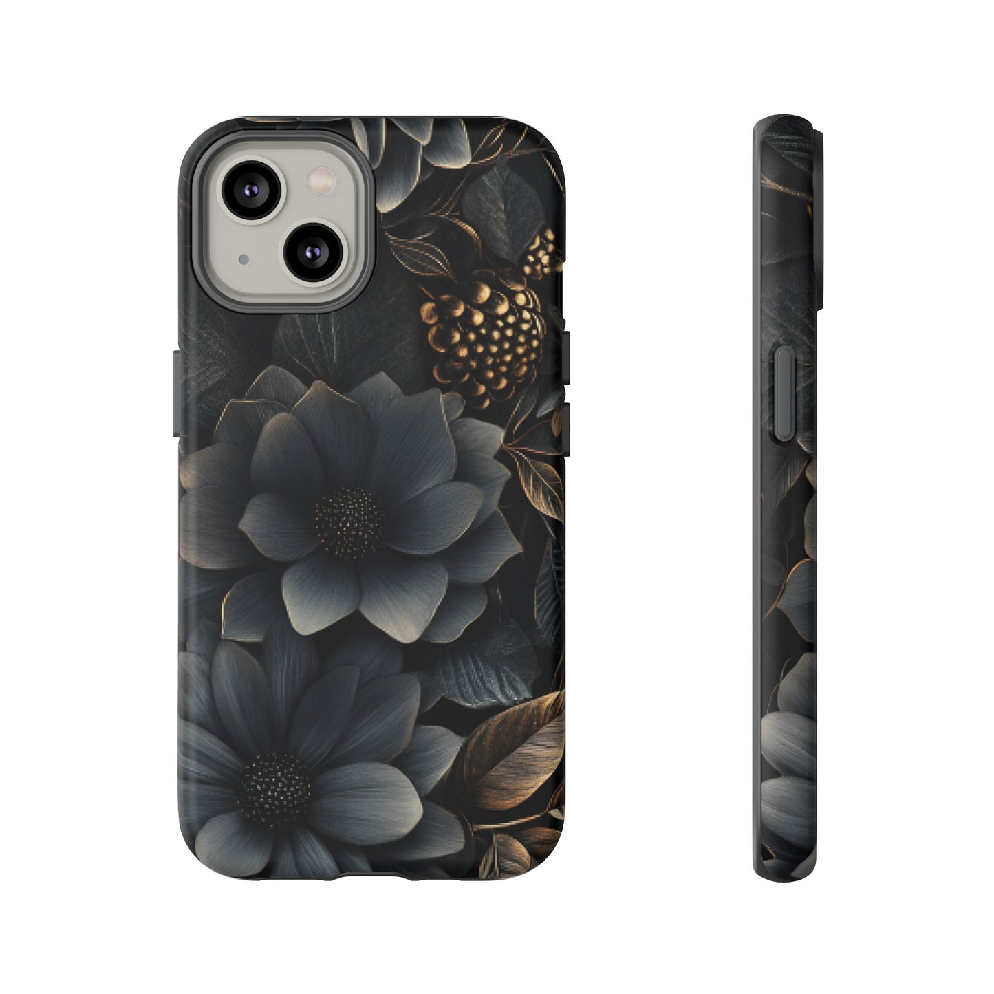 Dark Flower Phone Case for iPhone 16 15 14 13 12 11, Samsung Galaxy & Google Pixel