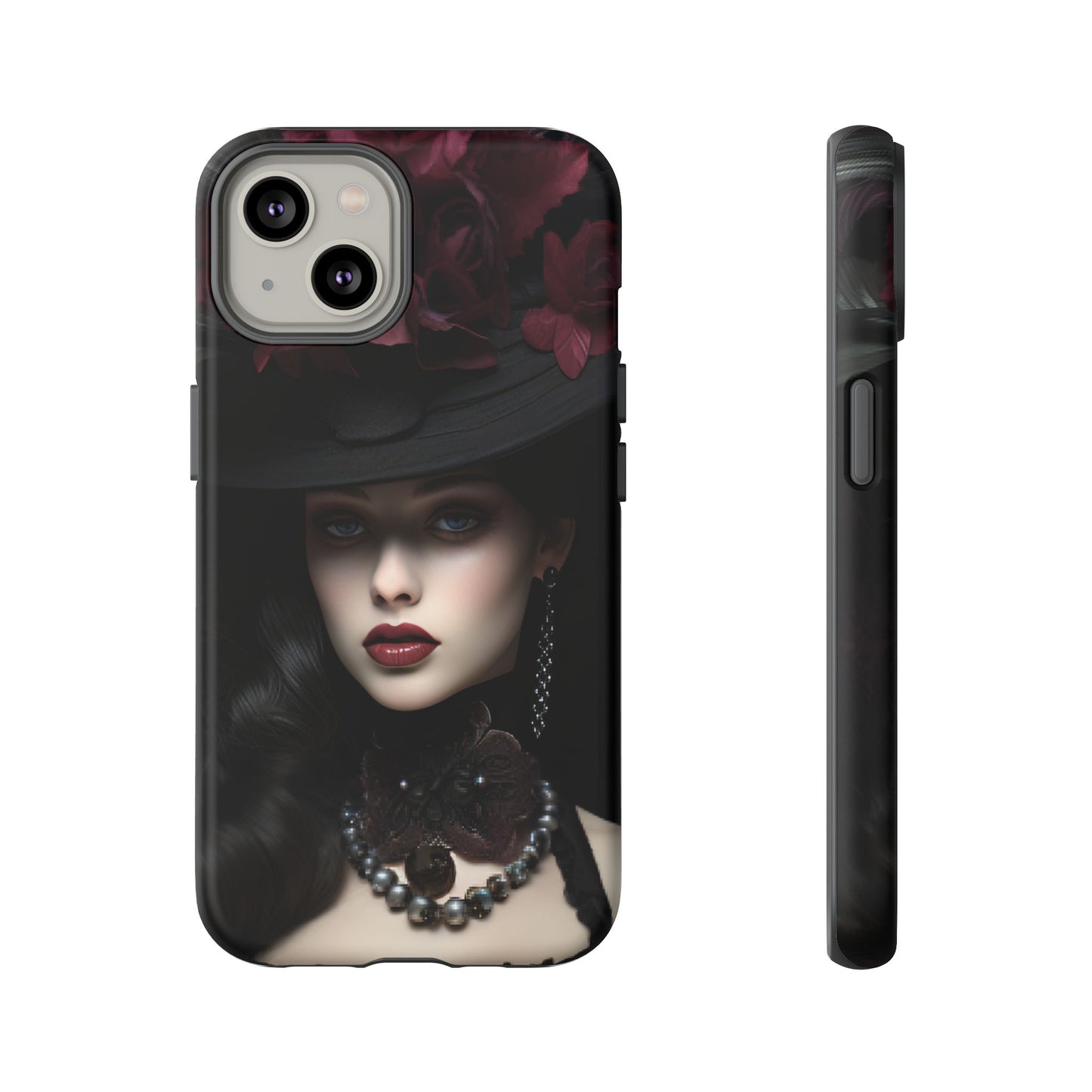 Victorian Goth Phone Case with Vintage Gothic Woman for iPhone 16 15 14 13 12 11, Samsung Galaxy & Google Pixel