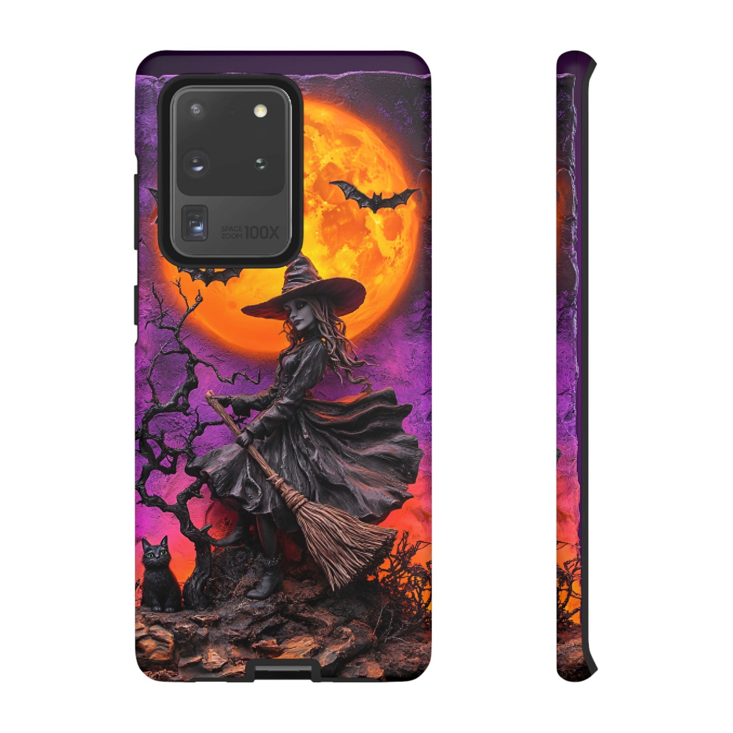 Witch and Bats Phone Case - Witchy Halloween Phone Cases - iPhone 16 15 14 13 12 11, Samsung Galaxy & Google Pixel Phone Covers