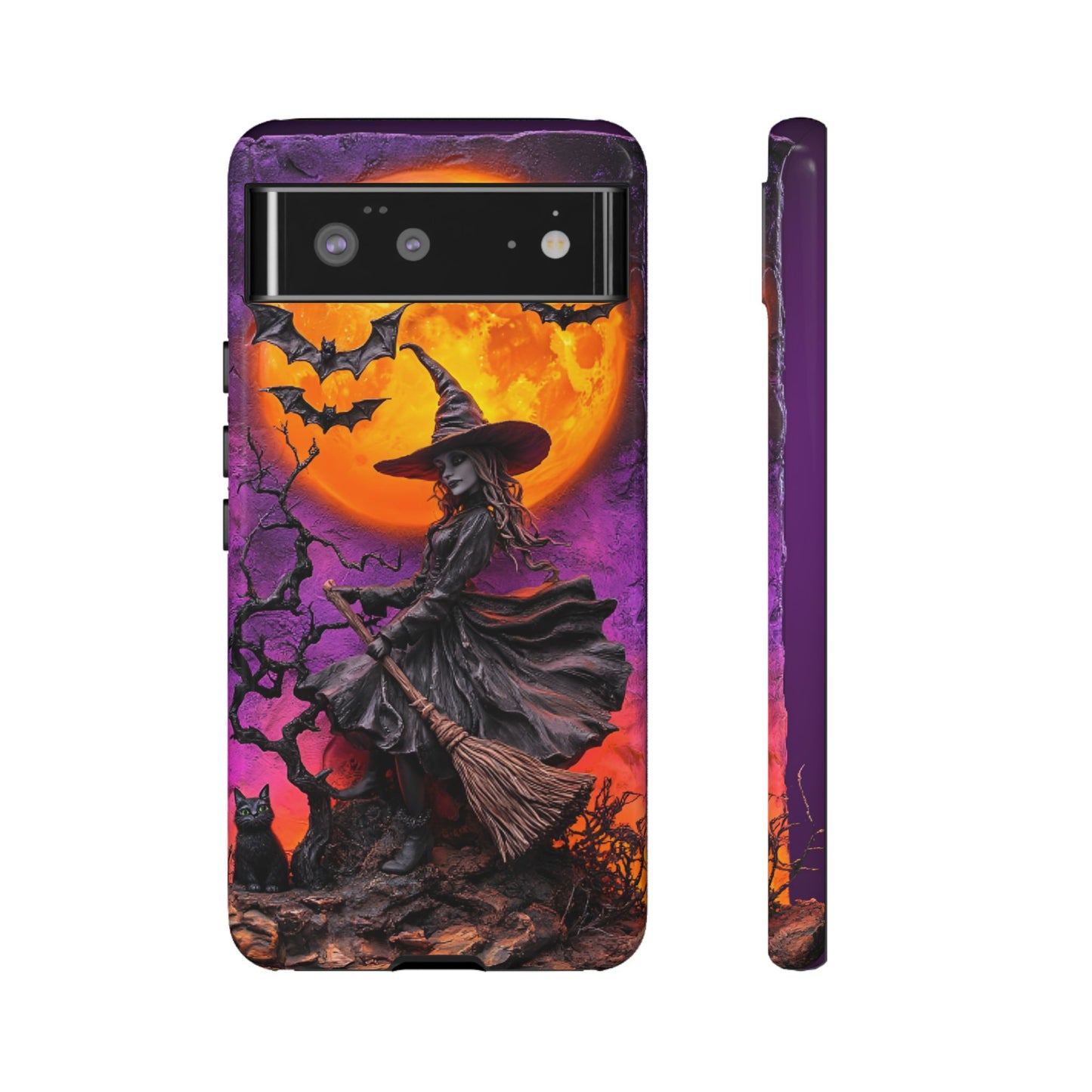 Witch and Bats Phone Case - Witchy Halloween Phone Cases - iPhone 16 15 14 13 12 11, Samsung Galaxy & Google Pixel Phone Covers