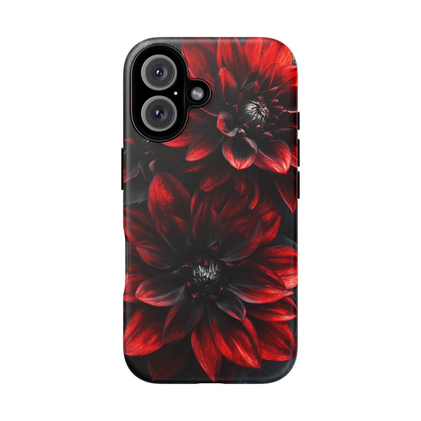 Black and Red Flower Phone Case - Gothic Dark Floral Phone Cases - iPhone 16 15 14 13 12 11, Samsung Galaxy & Google Pixel Phone Covers