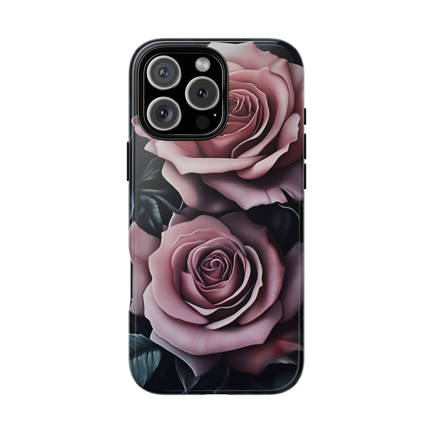 Pastel Goth Roses Phone Case - Gothic Black and Pink Flowers Phone Cases - iPhone 16 15 14 13 12 11, Samsung Galaxy & Google Pixel Phone Covers - Boo and Bewear