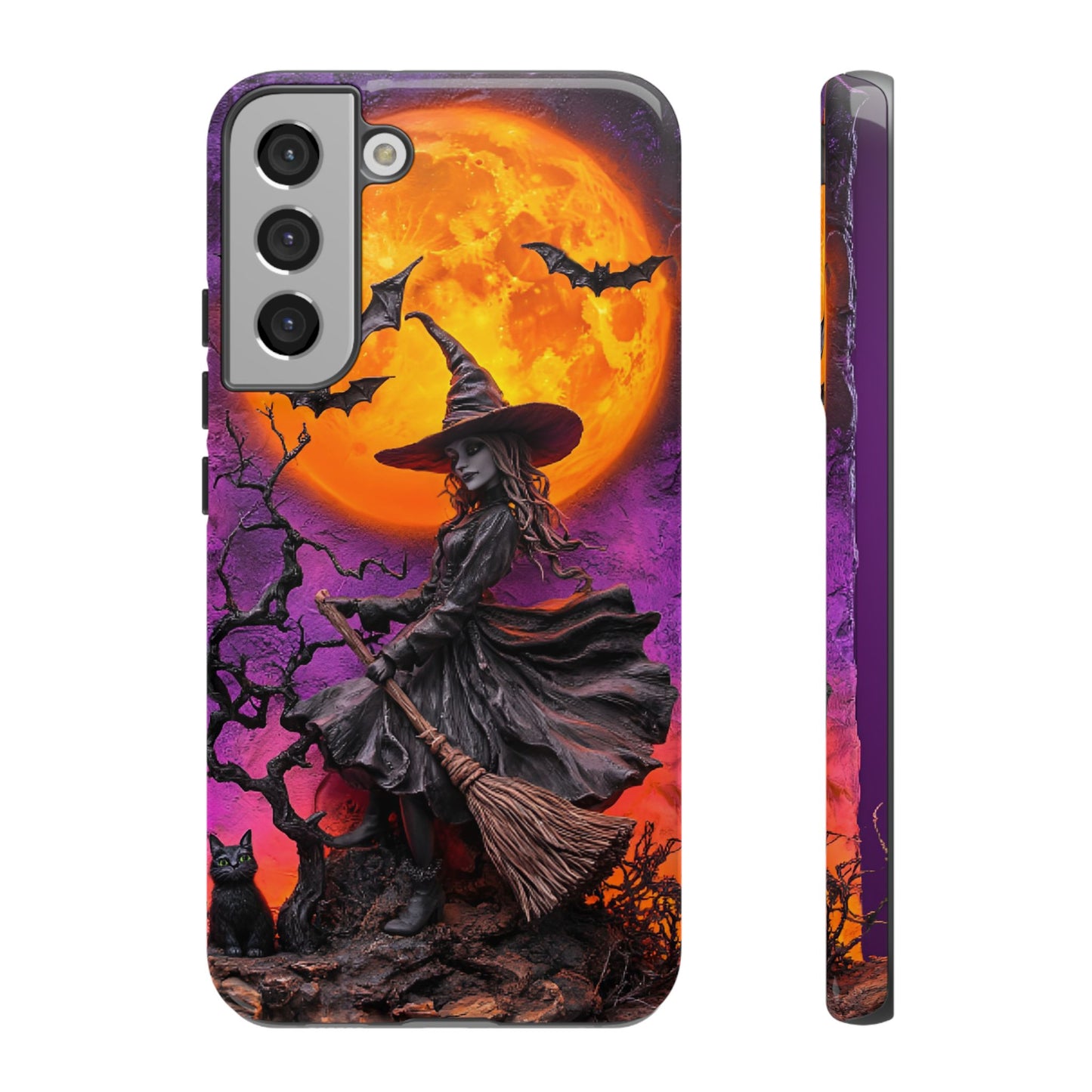 Witch and Bats Phone Case - Witchy Halloween Phone Cases for iPhone 16 15 14 13 12 11, Samsung Galaxy & Google Pixel