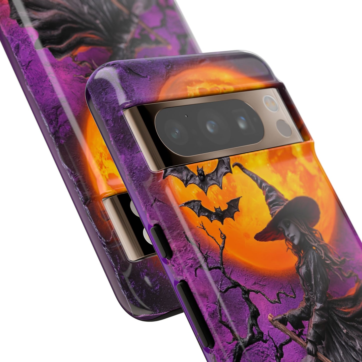 Witch and Bats Phone Case - Witchy Halloween Phone Cases for iPhone 16 15 14 13 12 11, Samsung Galaxy & Google Pixel