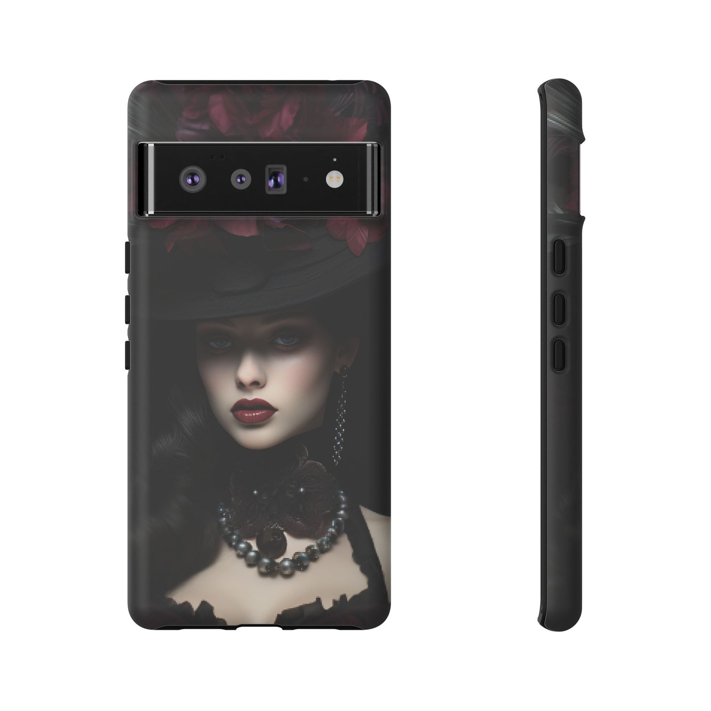 Victorian Goth Phone Case with Vintage Gothic Woman - iPhone 16 15 14 13 12 11, Samsung Galaxy & Google Pixel Phone Covers