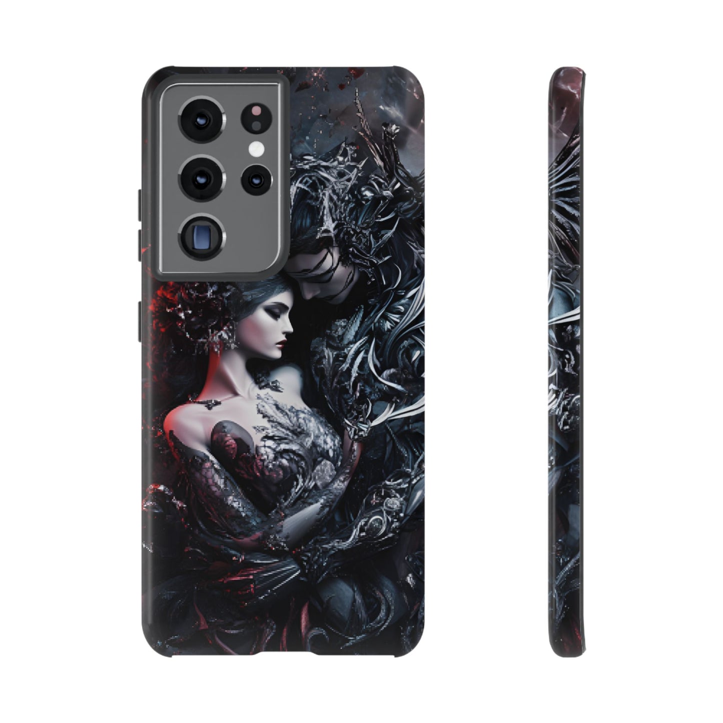 Gothic Couple Phone Case - Victorian Goth Valentine's Day Phone Cases for iPhone 16 15 14 13 12 11, Samsung Galaxy & Google Pixel