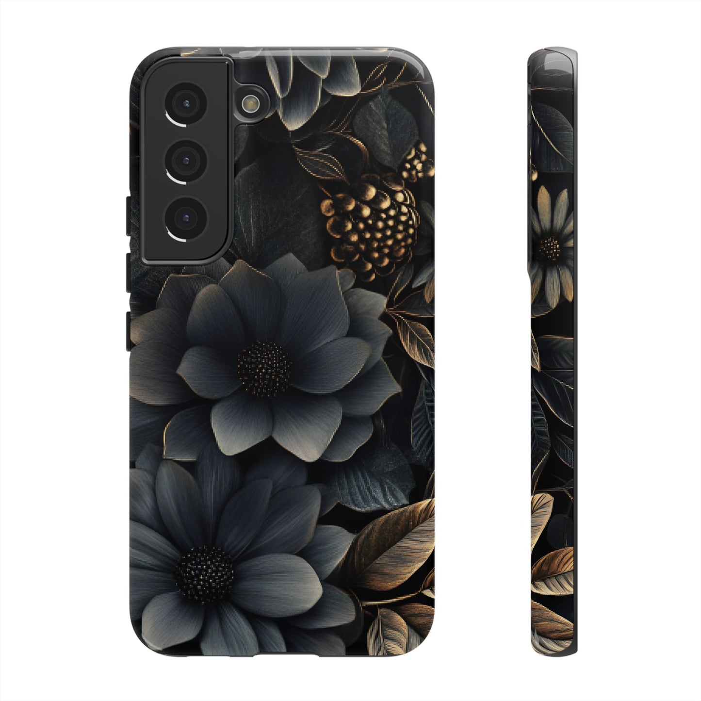 Dark Flower Phone Case for iPhone 16 15 14 13 12 11, Samsung Galaxy & Google Pixel