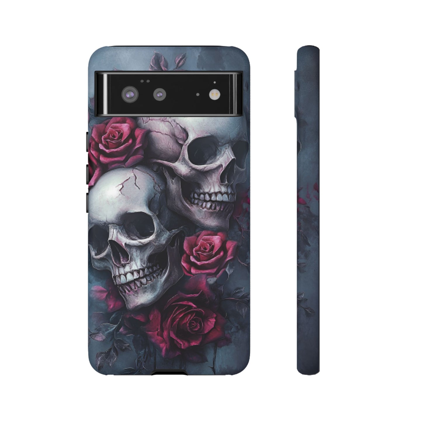 Skulls and Roses Phone Case - Gothic Dark Romance Phone Cases for iPhone 16 15 14 13 12 11, Samsung Galaxy & Google Pixel