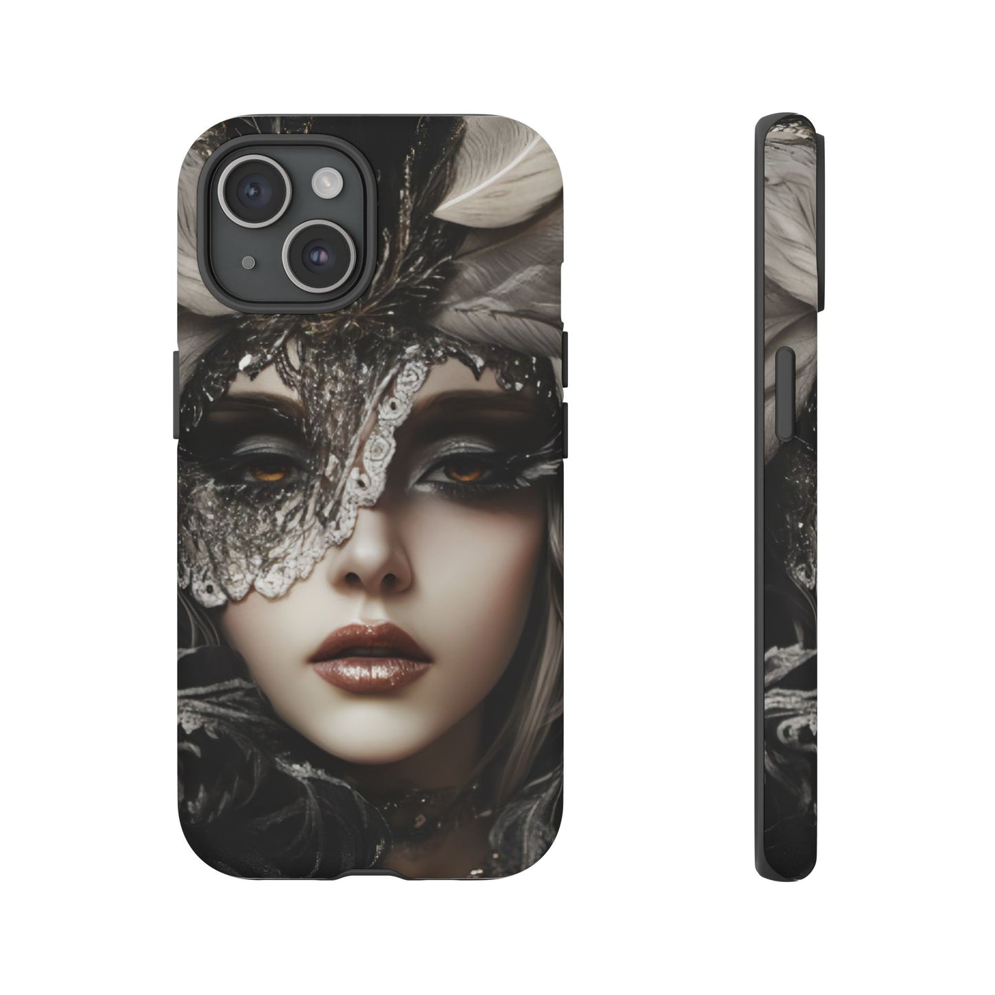 Goth Phone Case with Aesthetic Woman - iPhone 16 15 14 13 12 11, Samsung Galaxy & Google Pixel Phone Covers