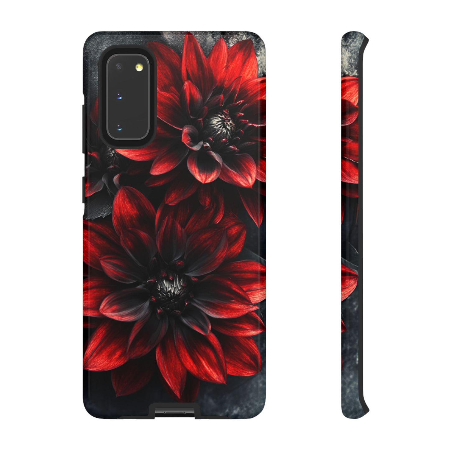 Black and Red Flower Phone Case - Gothic Dark Floral Phone Cases - iPhone 16 15 14 13 12 11, Samsung Galaxy & Google Pixel Phone Covers - Boo and Bewear