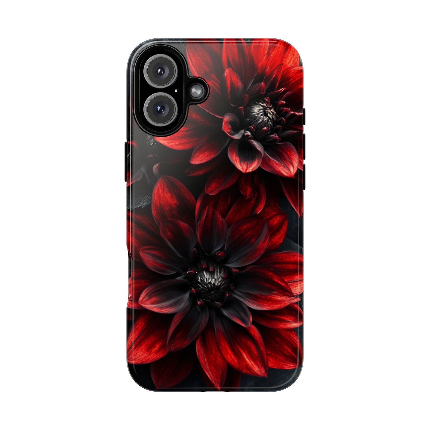 Black and Red Flower Phone Case - Gothic Dark Floral Phone Cases - iPhone 16 15 14 13 12 11, Samsung Galaxy & Google Pixel Phone Covers - Boo and Bewear