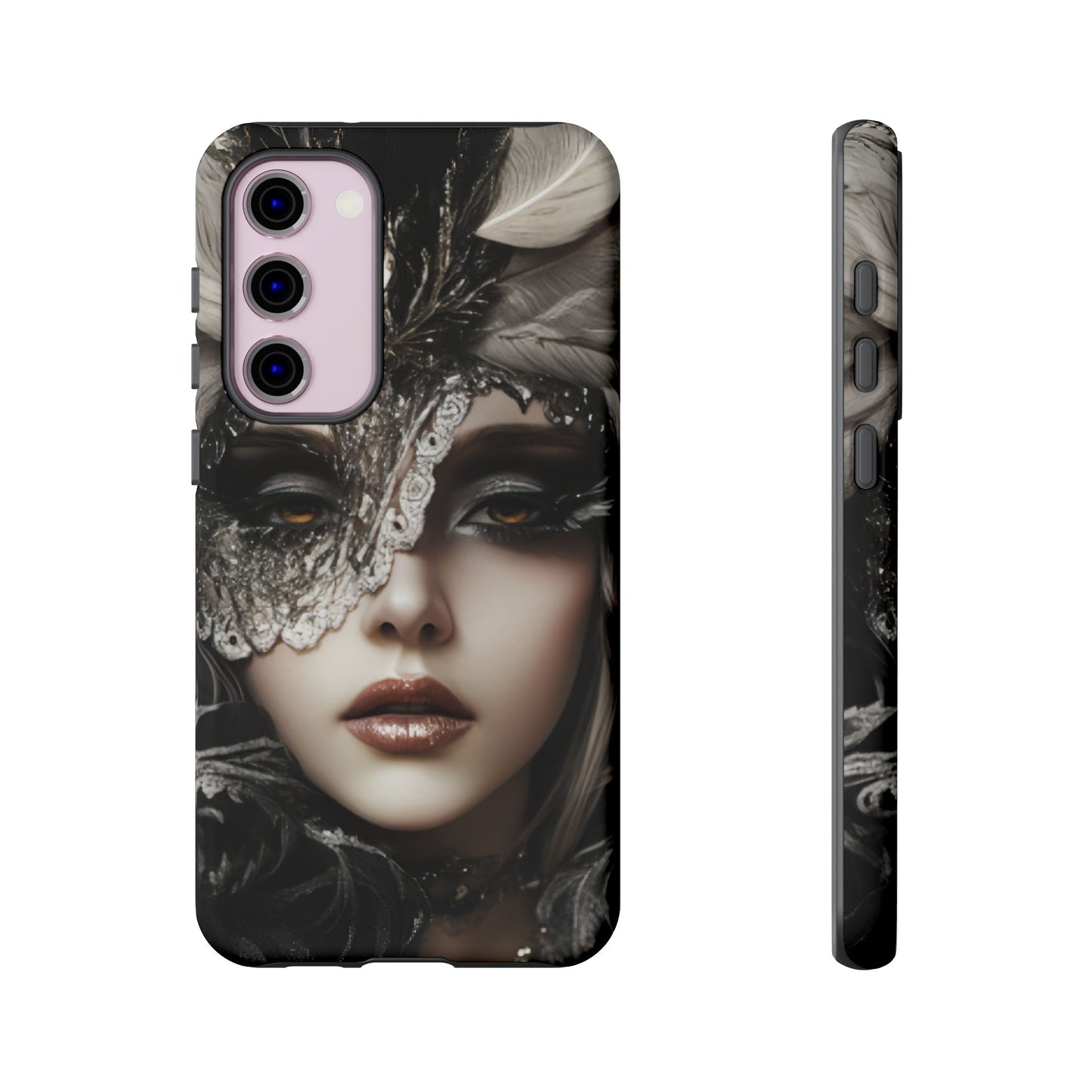 Goth Phone Case with Aesthetic Woman - iPhone 16 15 14 13 12 11, Samsung Galaxy & Google Pixel Phone Covers