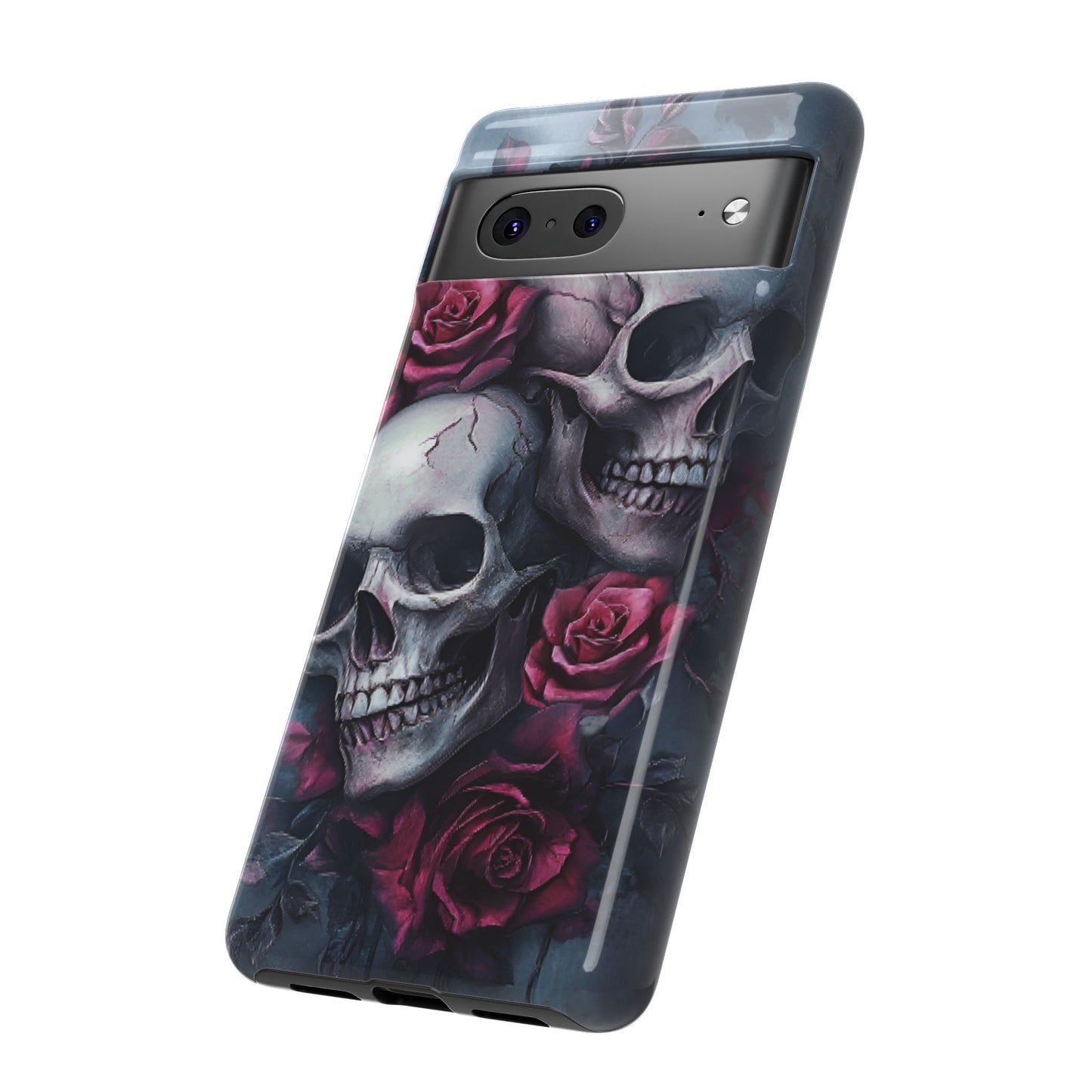 Skulls and Roses Phone Case - Gothic Dark Romance Phone Cases for iPhone 16 15 14 13 12 11, Samsung Galaxy & Google Pixel