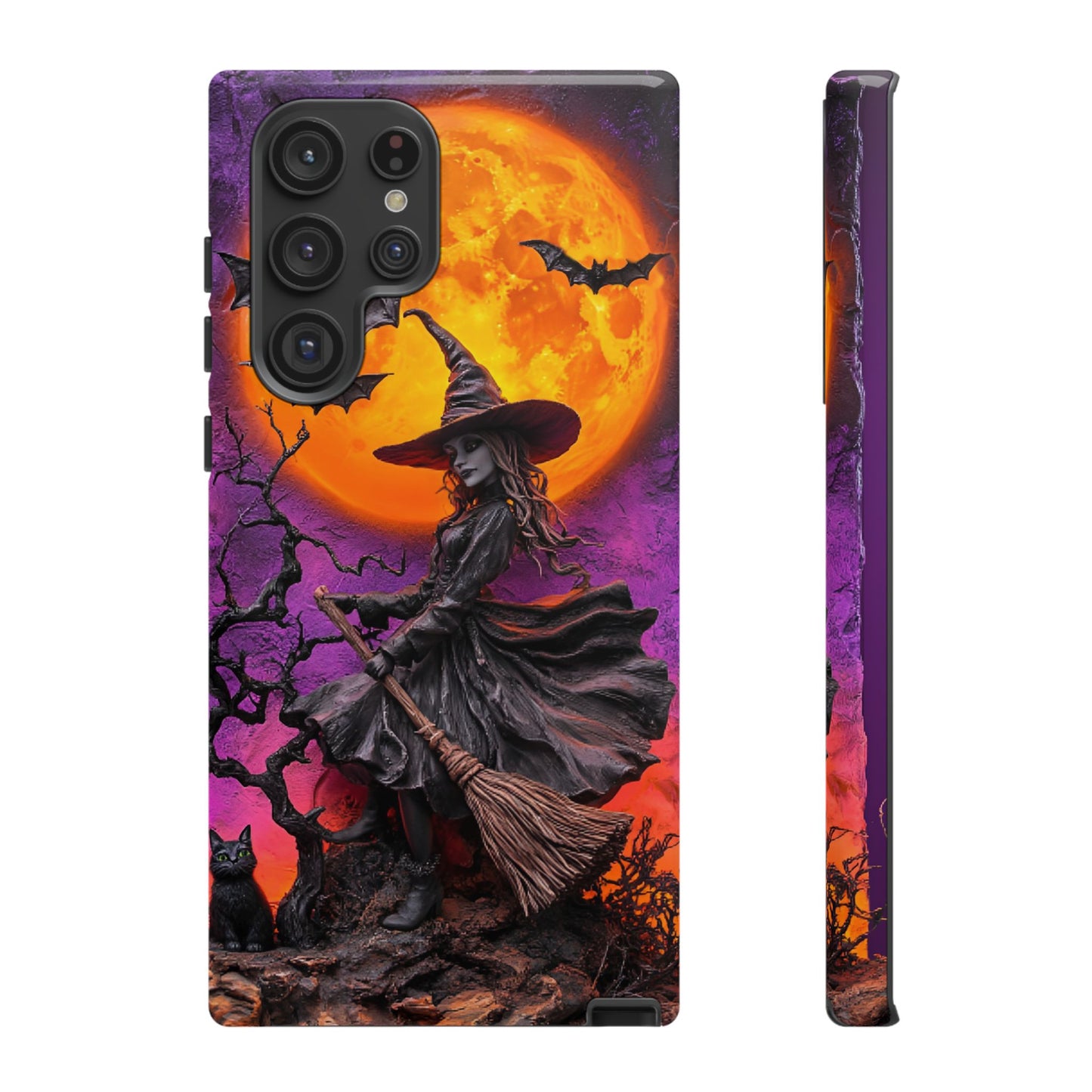 Witch and Bats Phone Case - Witchy Halloween Phone Cases for iPhone 16 15 14 13 12 11, Samsung Galaxy & Google Pixel