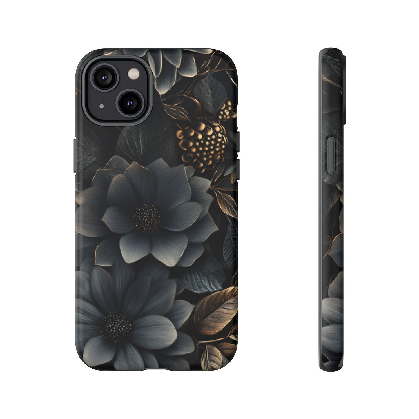 Dark Flower Phone Case for iPhone 16 15 14 13 12 11, Samsung Galaxy & Google Pixel