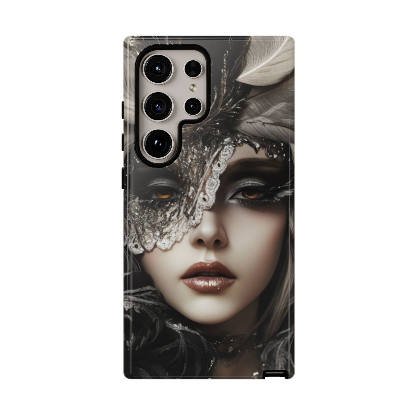 Goth Phone Case with Aesthetic Woman - iPhone 16 15 14 13 12 11, Samsung Galaxy & Google Pixel Phone Covers