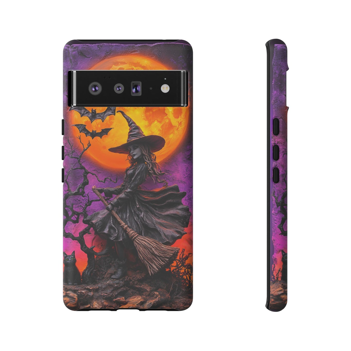 Witch and Bats Phone Case - Witchy Halloween Phone Cases for iPhone 16 15 14 13 12 11, Samsung Galaxy & Google Pixel