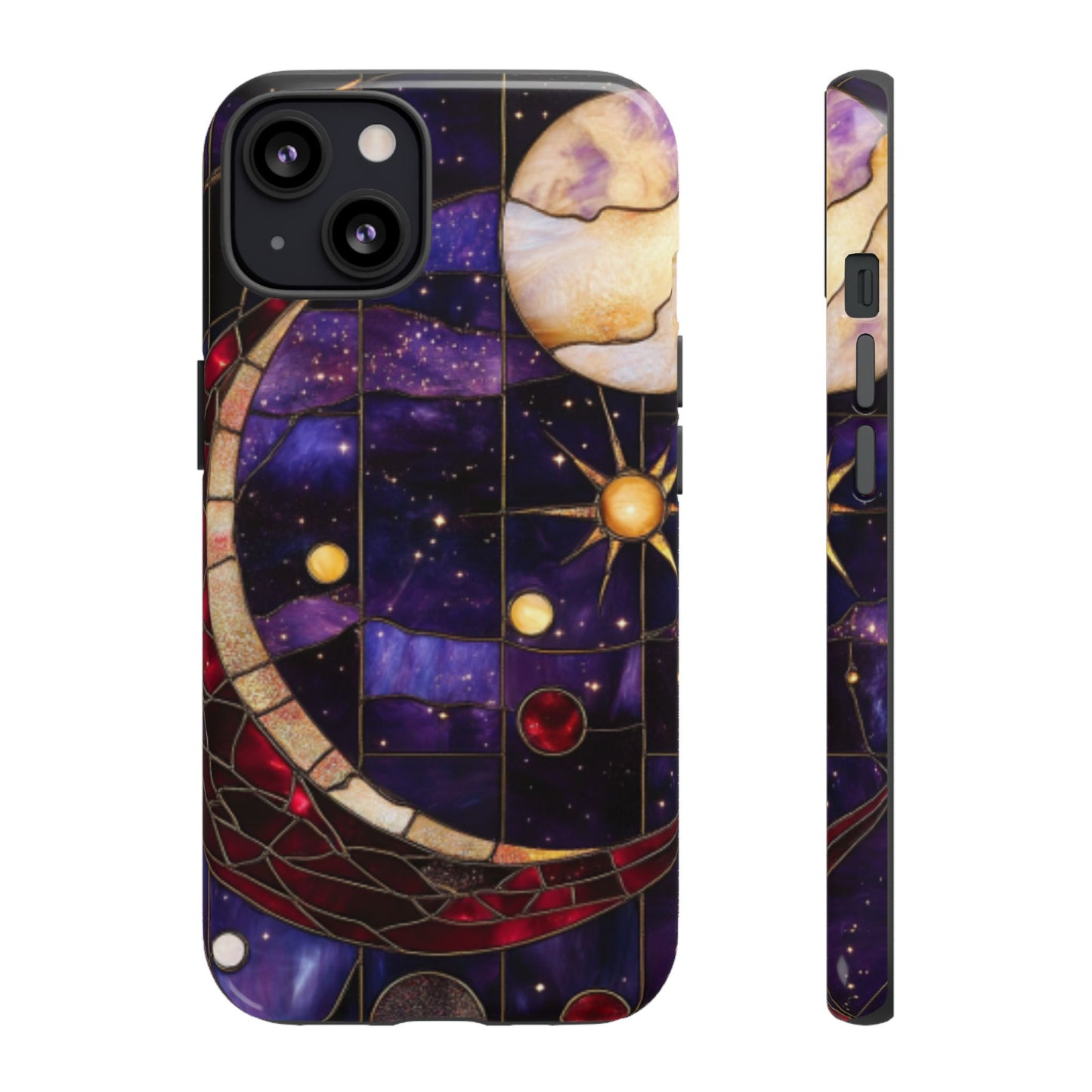 Celestial Stained Glass Phone Case - iPhone 16 15 14 13 12 11, Samsung Galaxy & Google Pixel Phone Covers