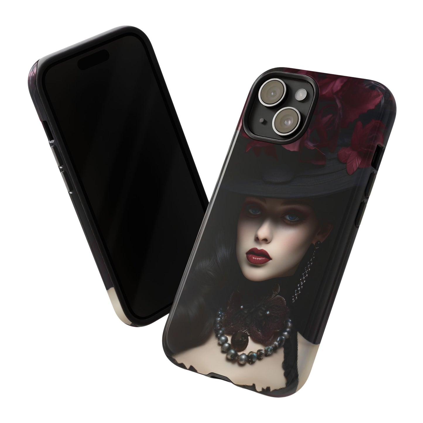 Victorian Goth Phone Case with Vintage Gothic Woman for iPhone 16 15 14 13 12 11, Samsung Galaxy & Google Pixel