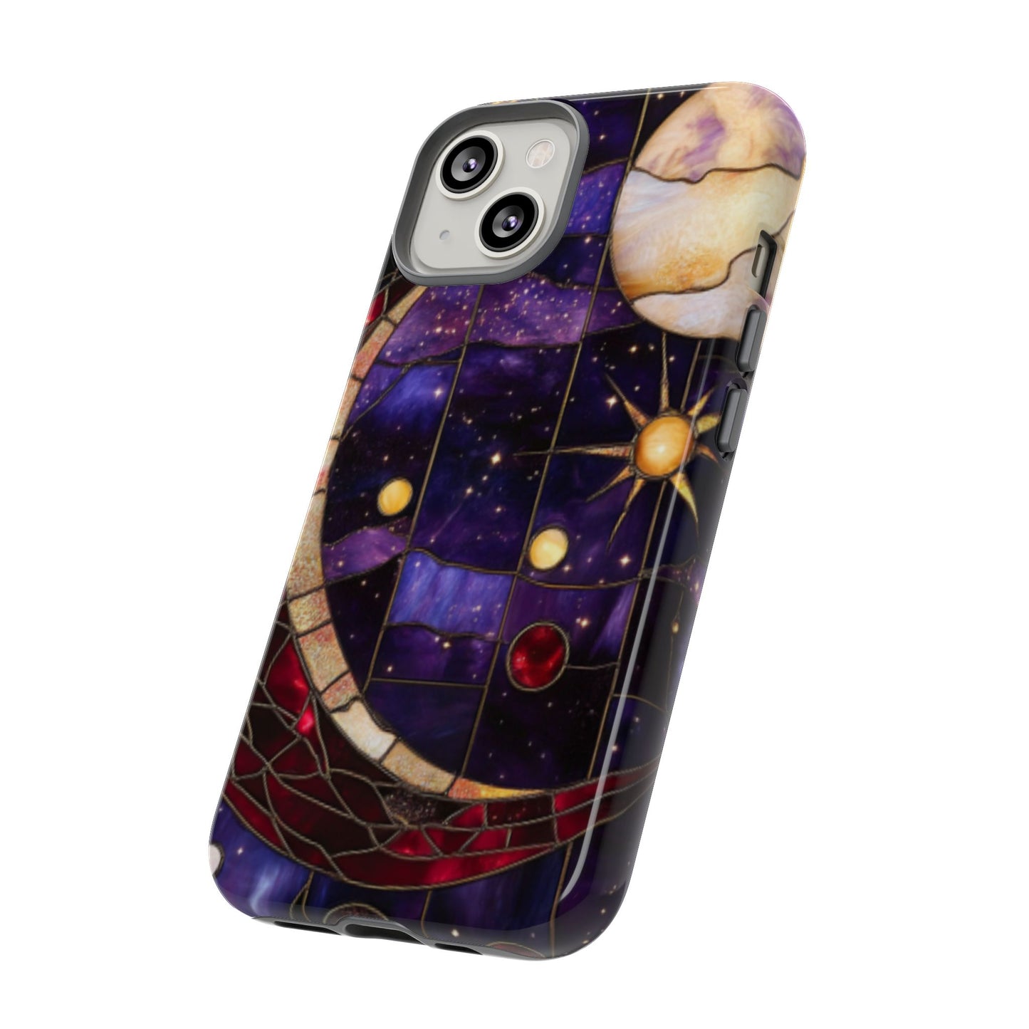 Celestial Stained Glass Phone Case for iPhone 16 15 14 13 12 11, Samsung Galaxy & Google Pixel